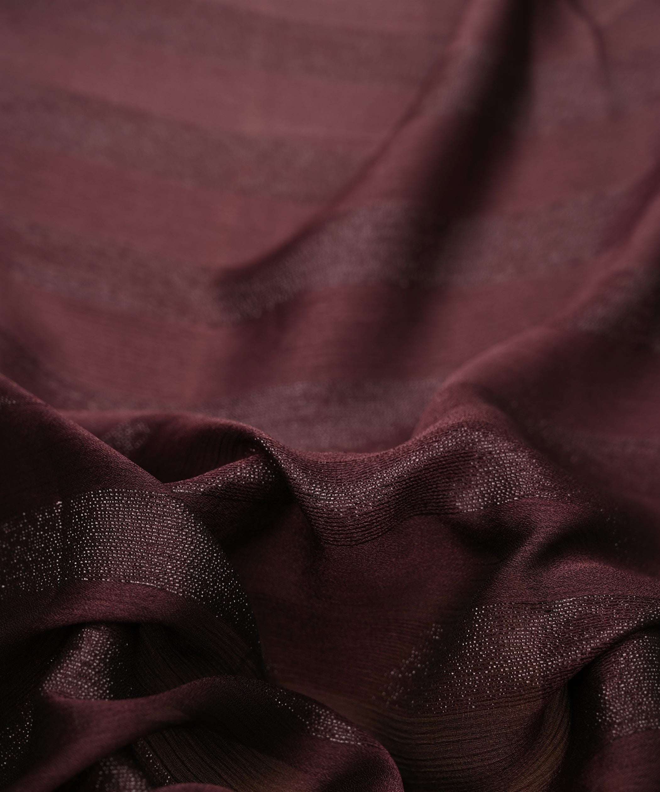 Dusty Lavender Ombre Shaded Chiffon Fabric with Zari Patta