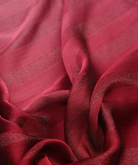 Red Ombre Shaded Chiffon Fabric with Zari Patta