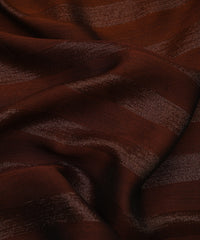 Rust Orange Ombre Shaded Chiffon Fabric with Zari Patta