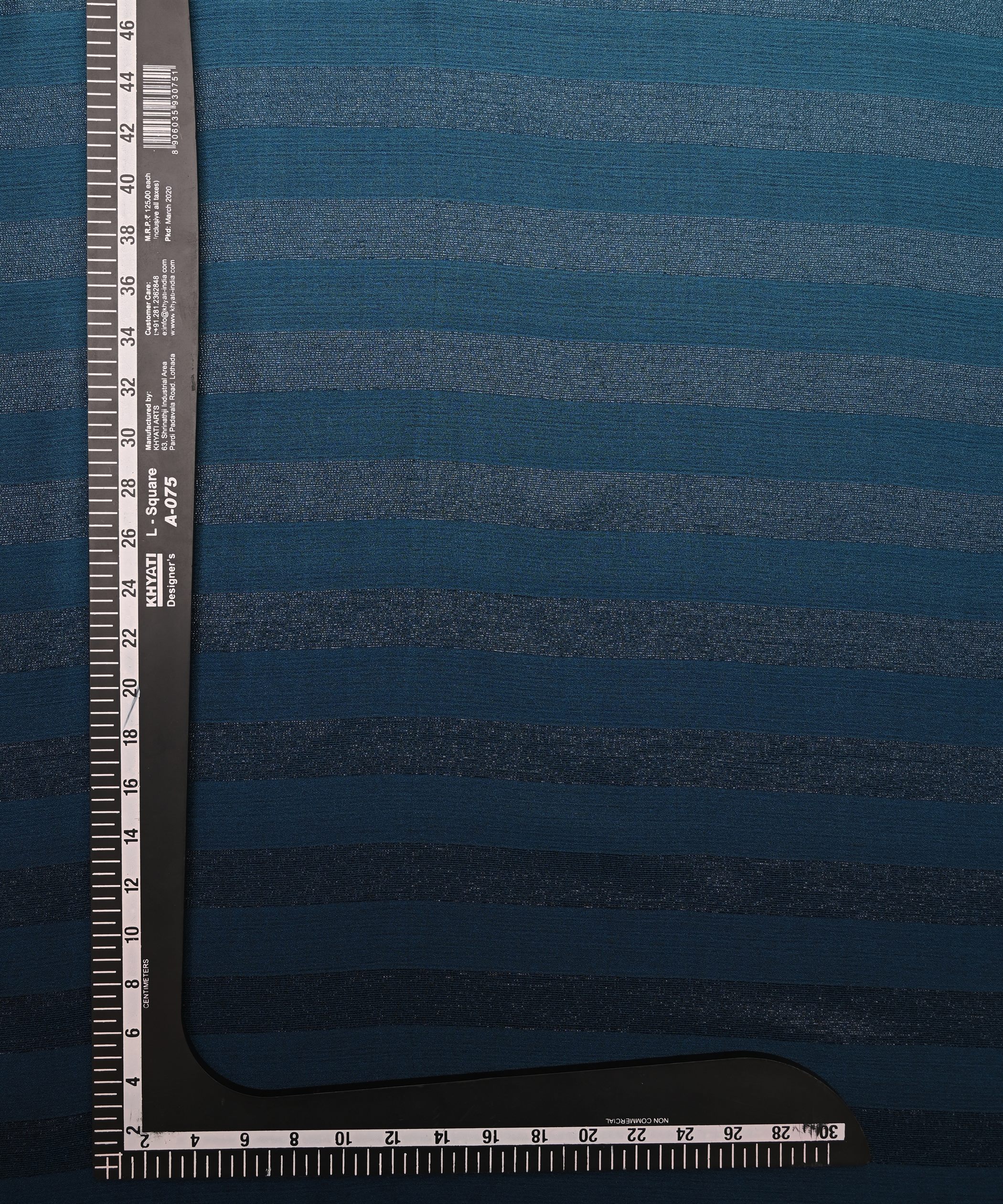 Teal Ombre Shaded Chiffon Fabric with Zari Patta