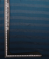 Teal Ombre Shaded Chiffon Fabric with Zari Patta