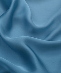 Aqua Blue Ombre Shaded Satin Georgette Fabric