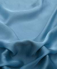 Aqua Blue Ombre Shaded Satin Georgette Fabric