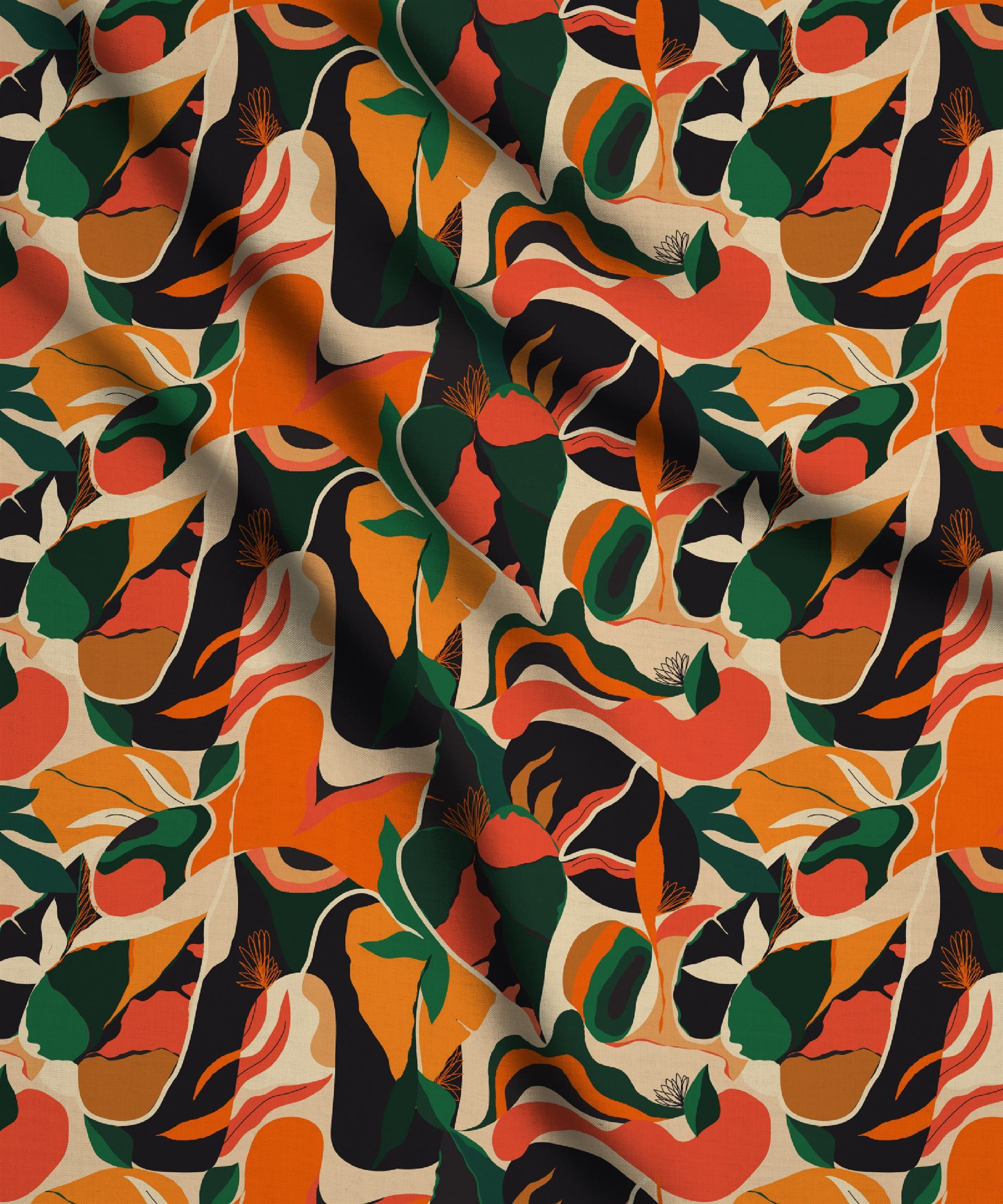 Orange-Forest Abstract Print