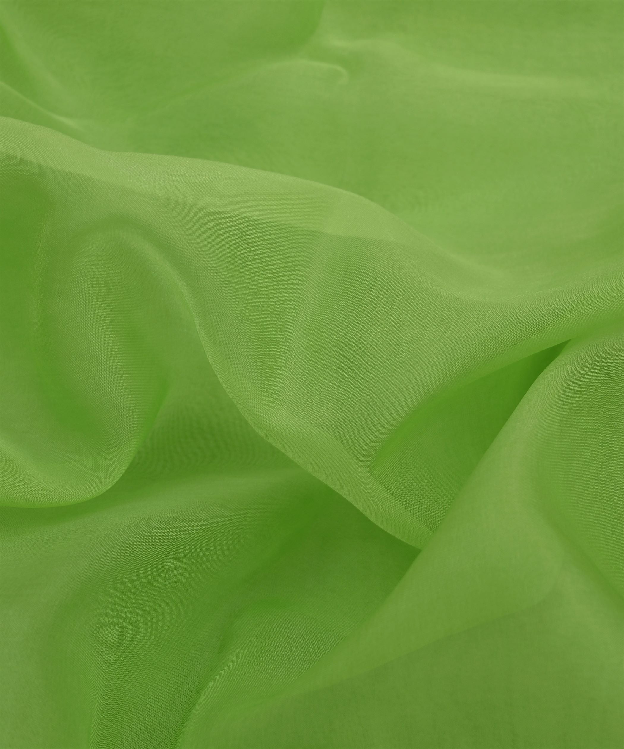Apple Green Plain Dyed Organza Fabric