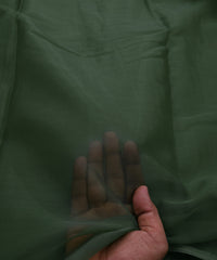 Army Green Plain Dyed Organza Fabric