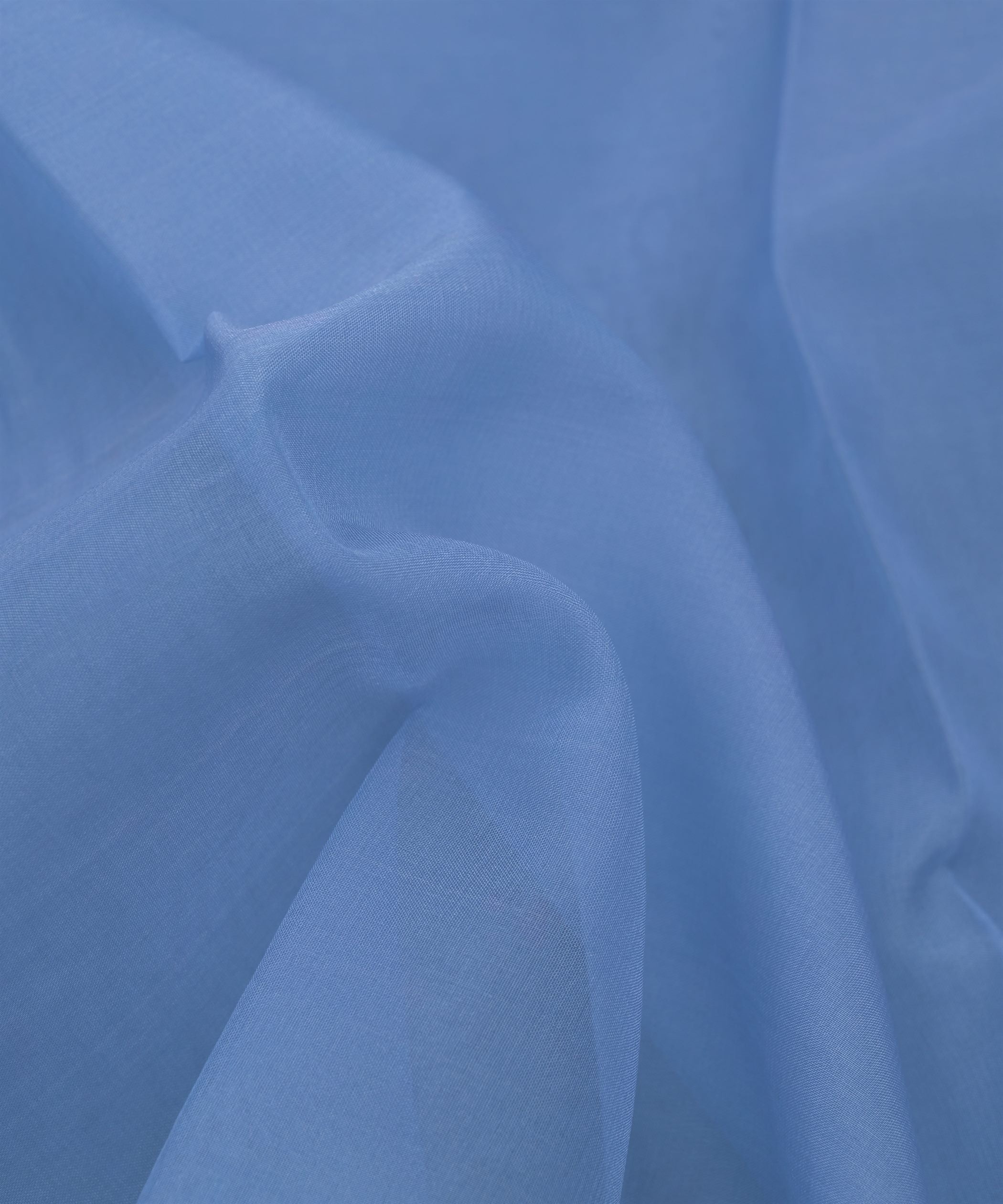 Azure Blue Plain Dyed Organza Fabric