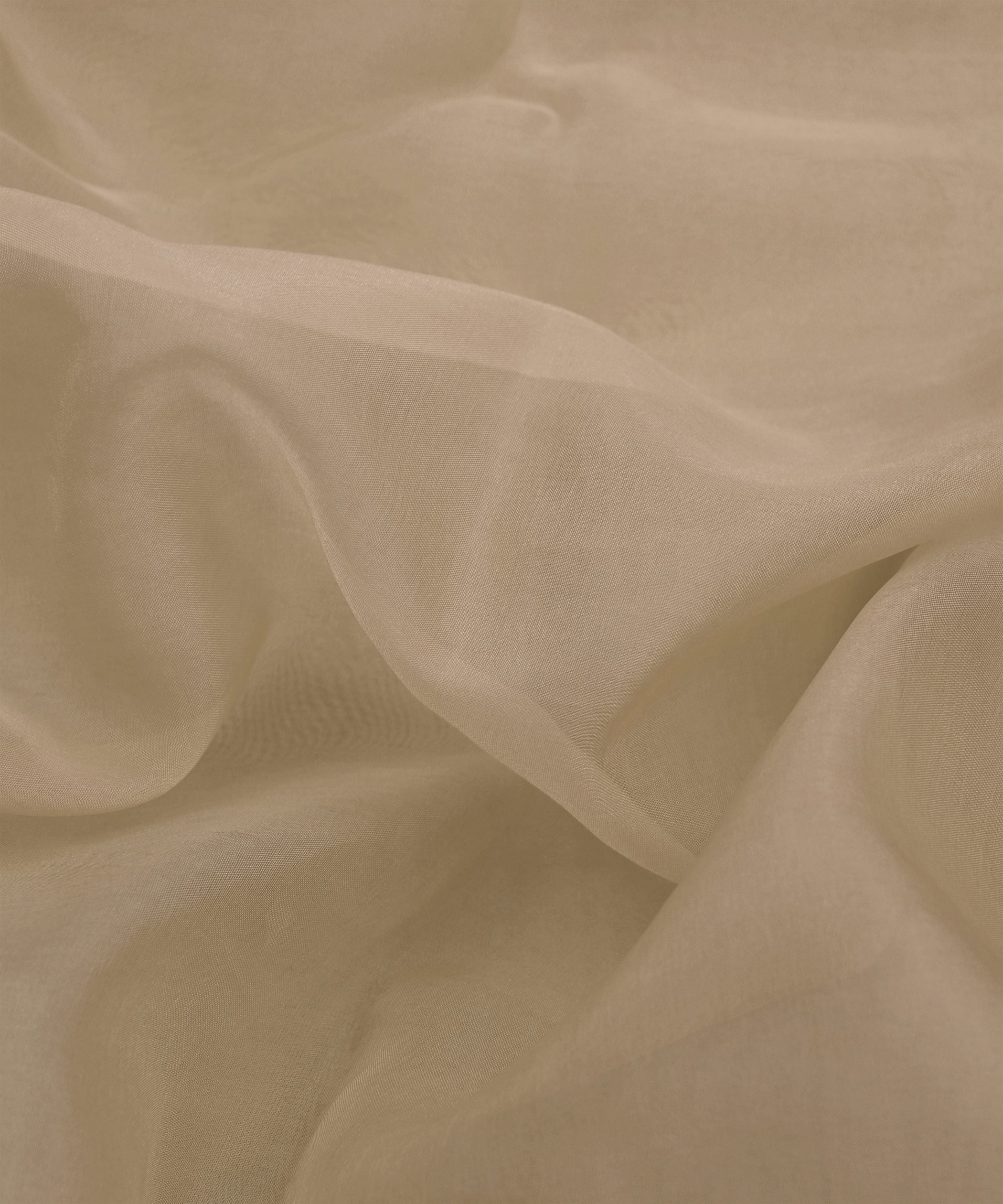 Beige Plain Dyed Organza Fabric