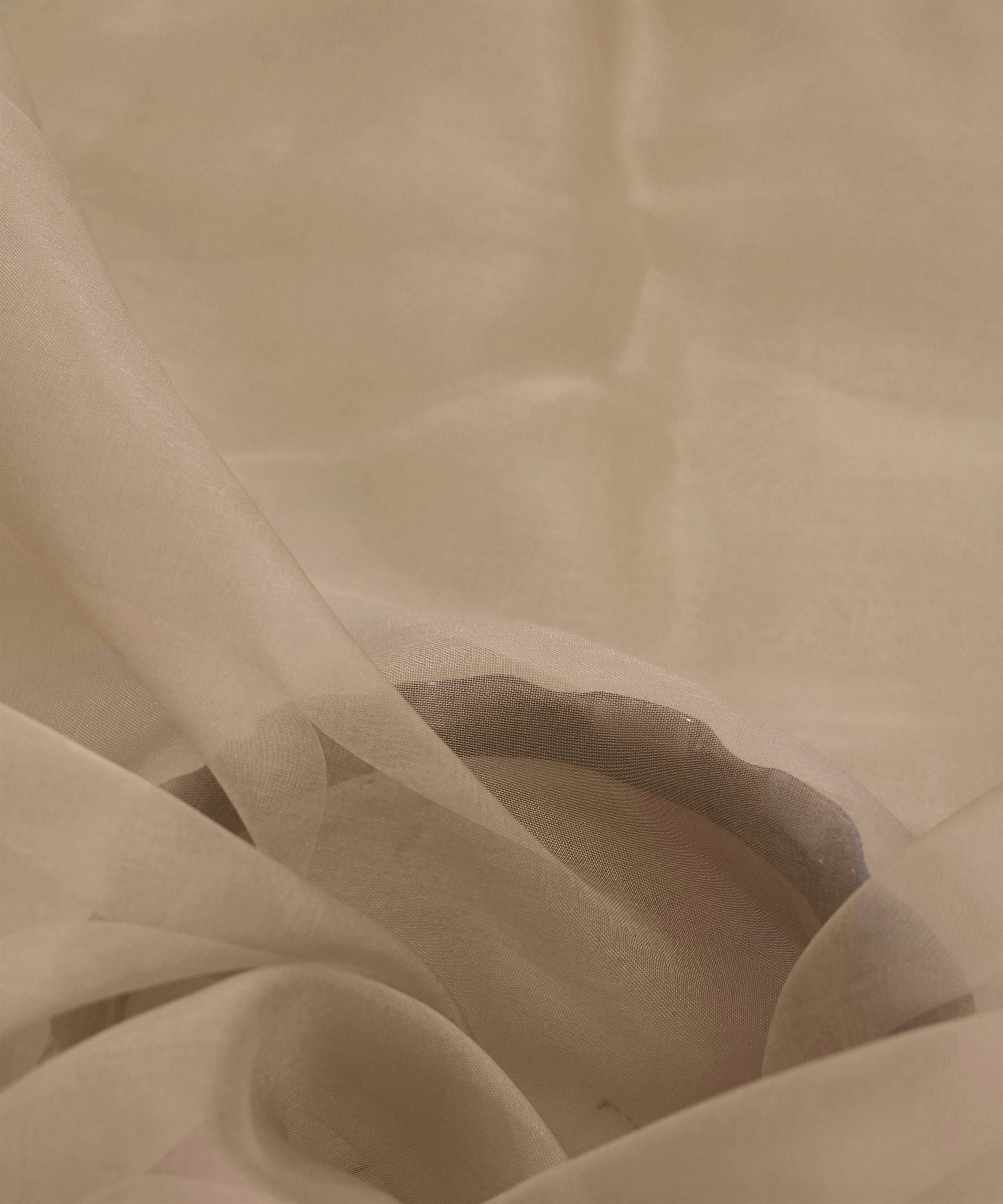 Beige Plain Dyed Organza Fabric