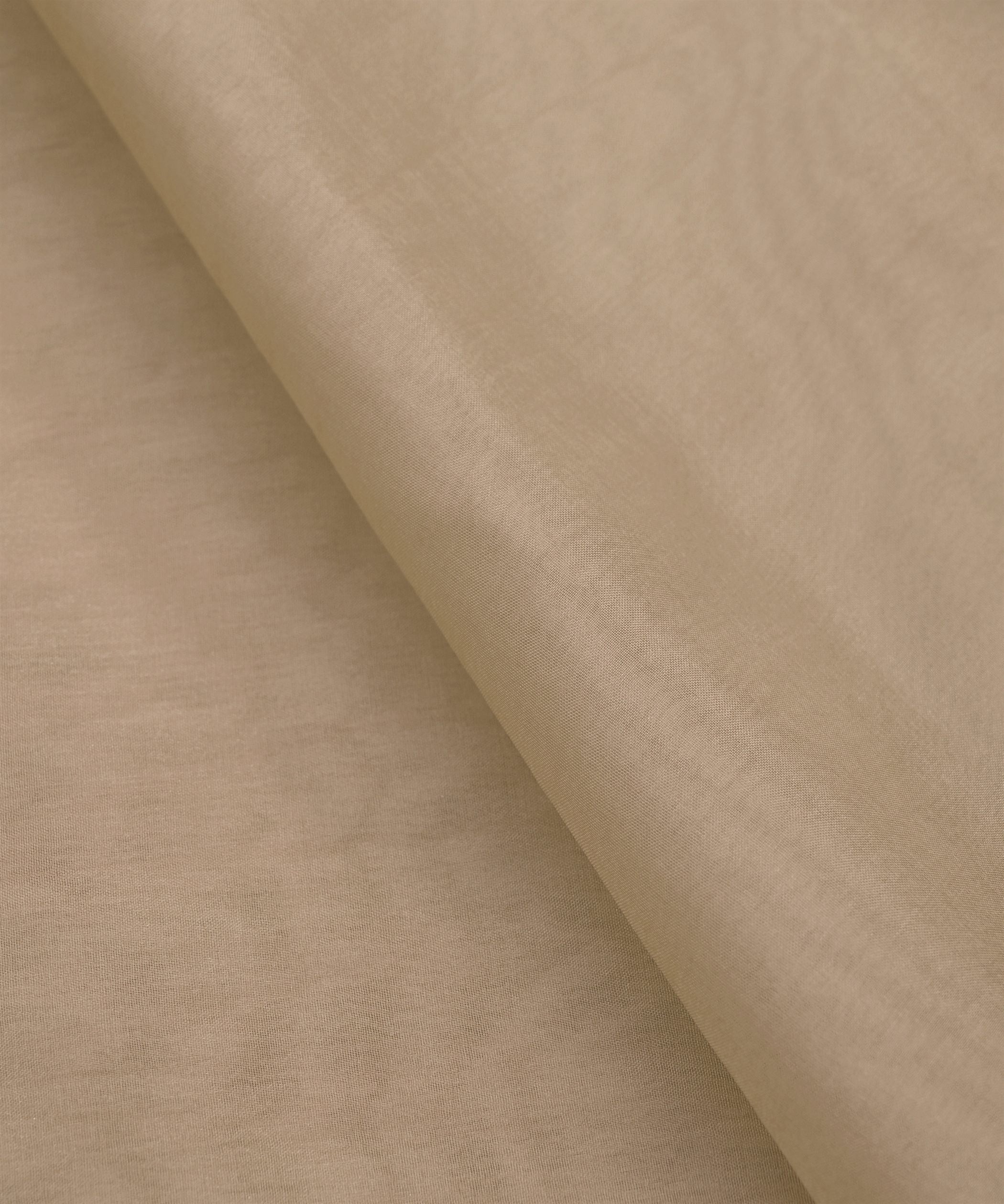 Beige Plain Dyed Organza Fabric