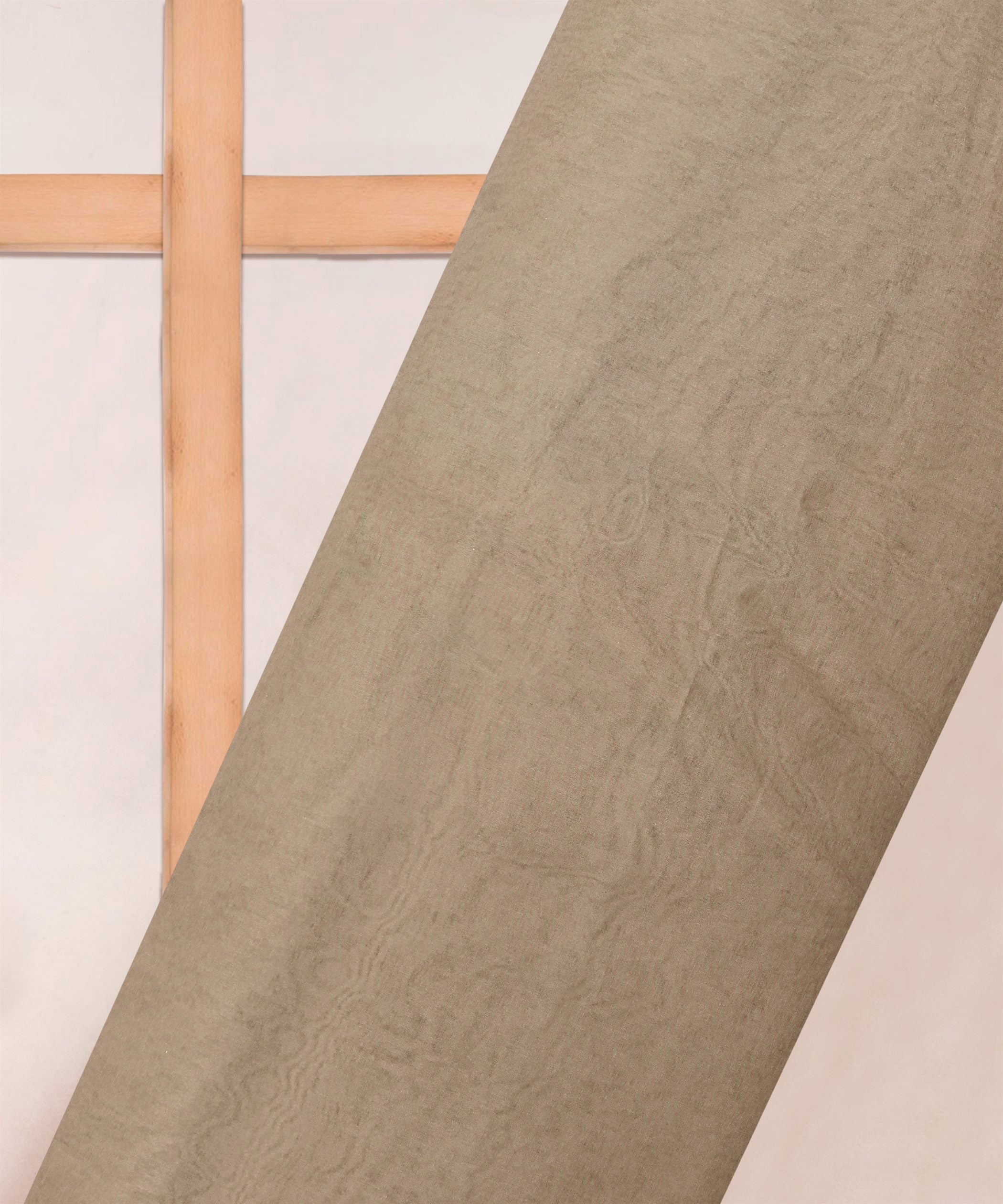 Beige Plain Dyed Organza Fabric