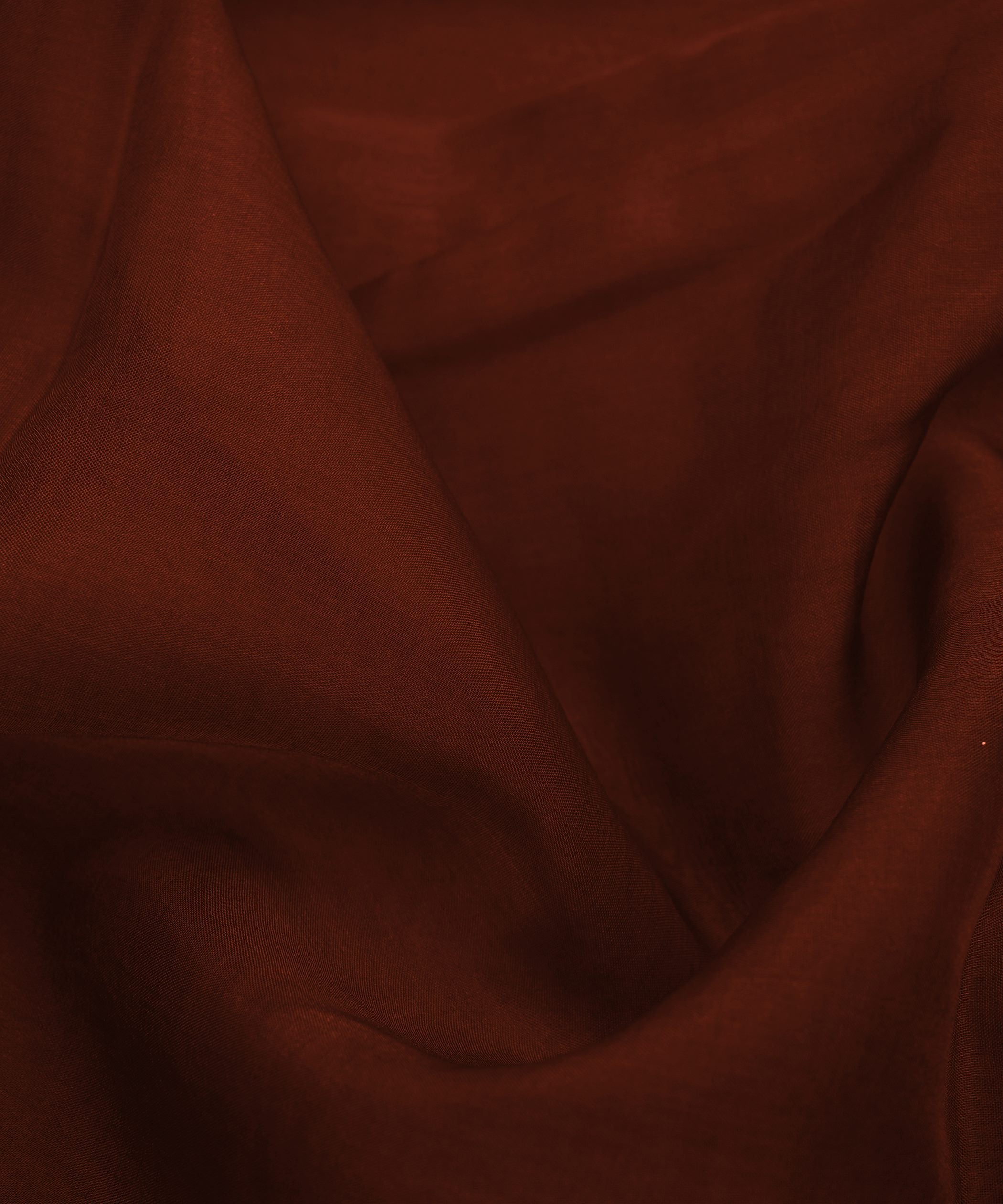 Brick Brown Plain Dyed Organza Fabric