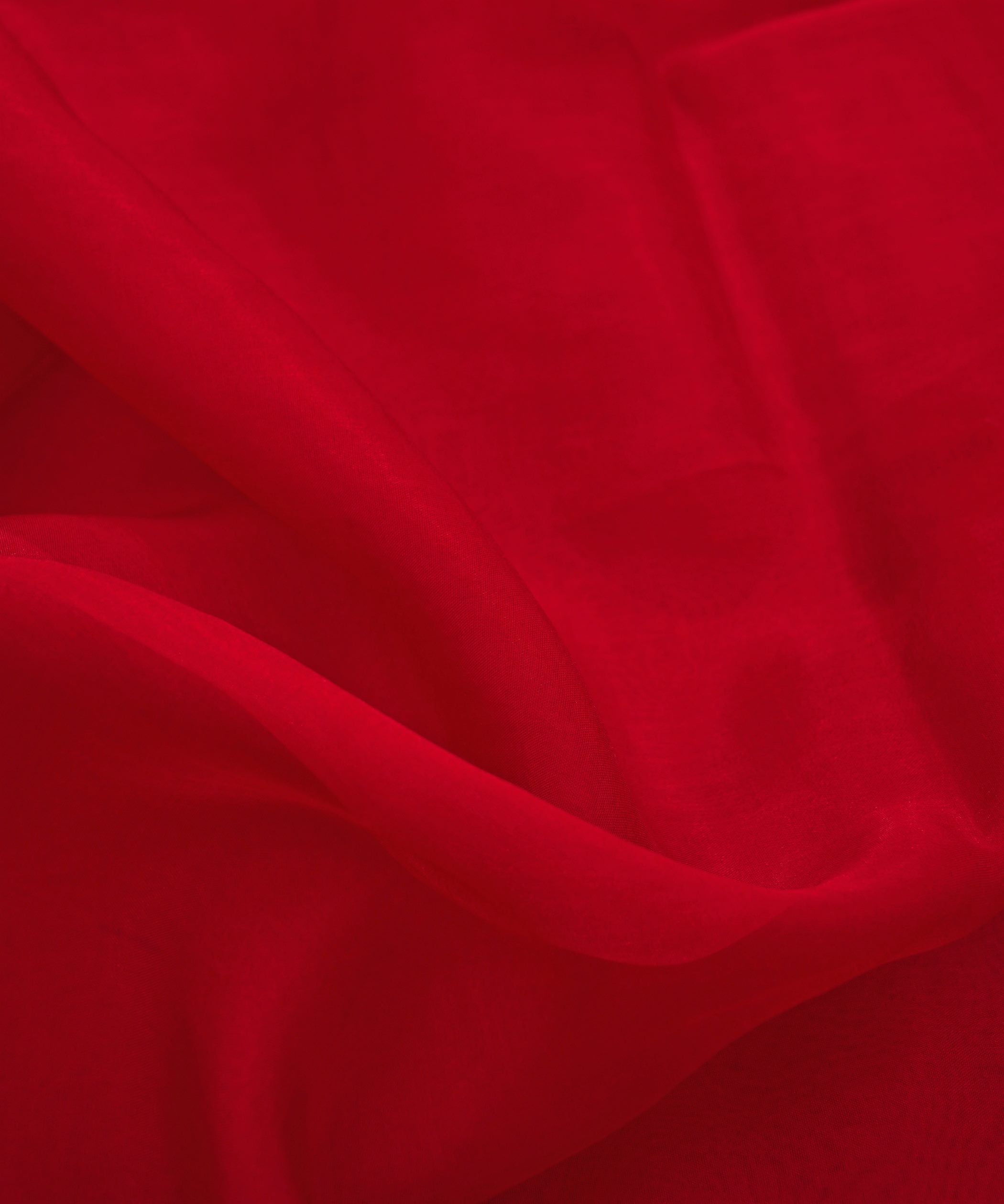 Cherry Red Plain Dyed Organza Fabric