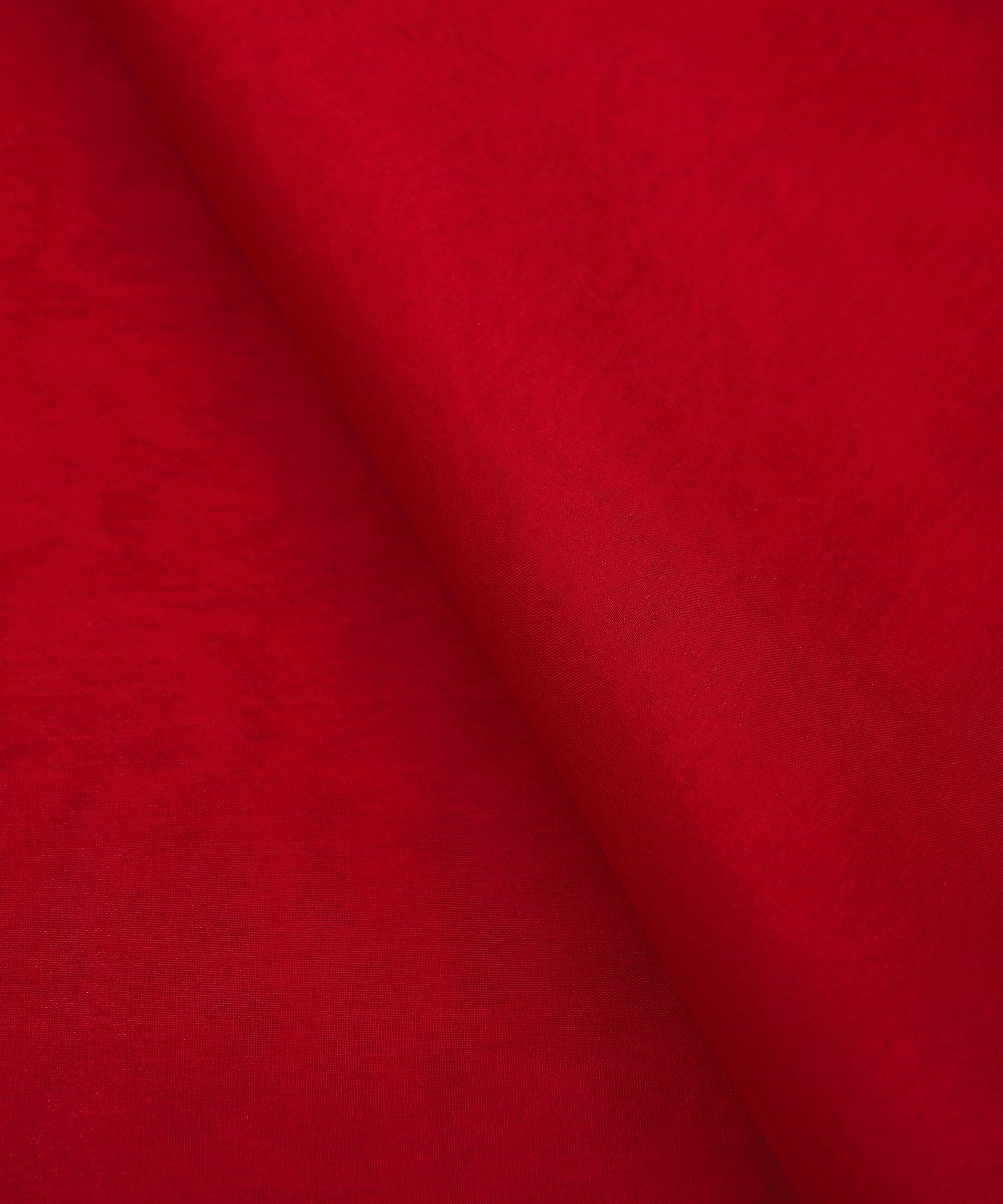 Cherry Red Plain Dyed Organza Fabric