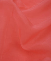 Coral Pink Plain Dyed Organza Fabric