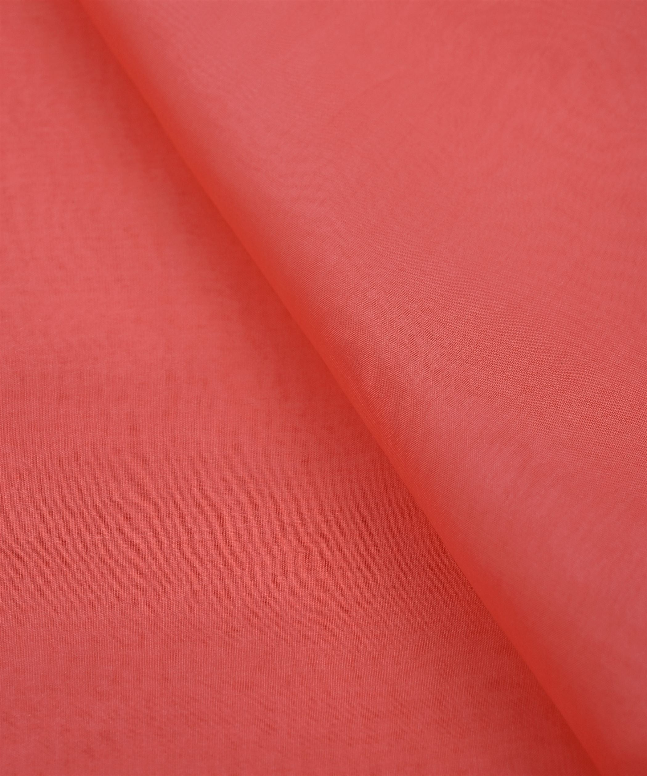 Coral Pink Plain Dyed Organza Fabric
