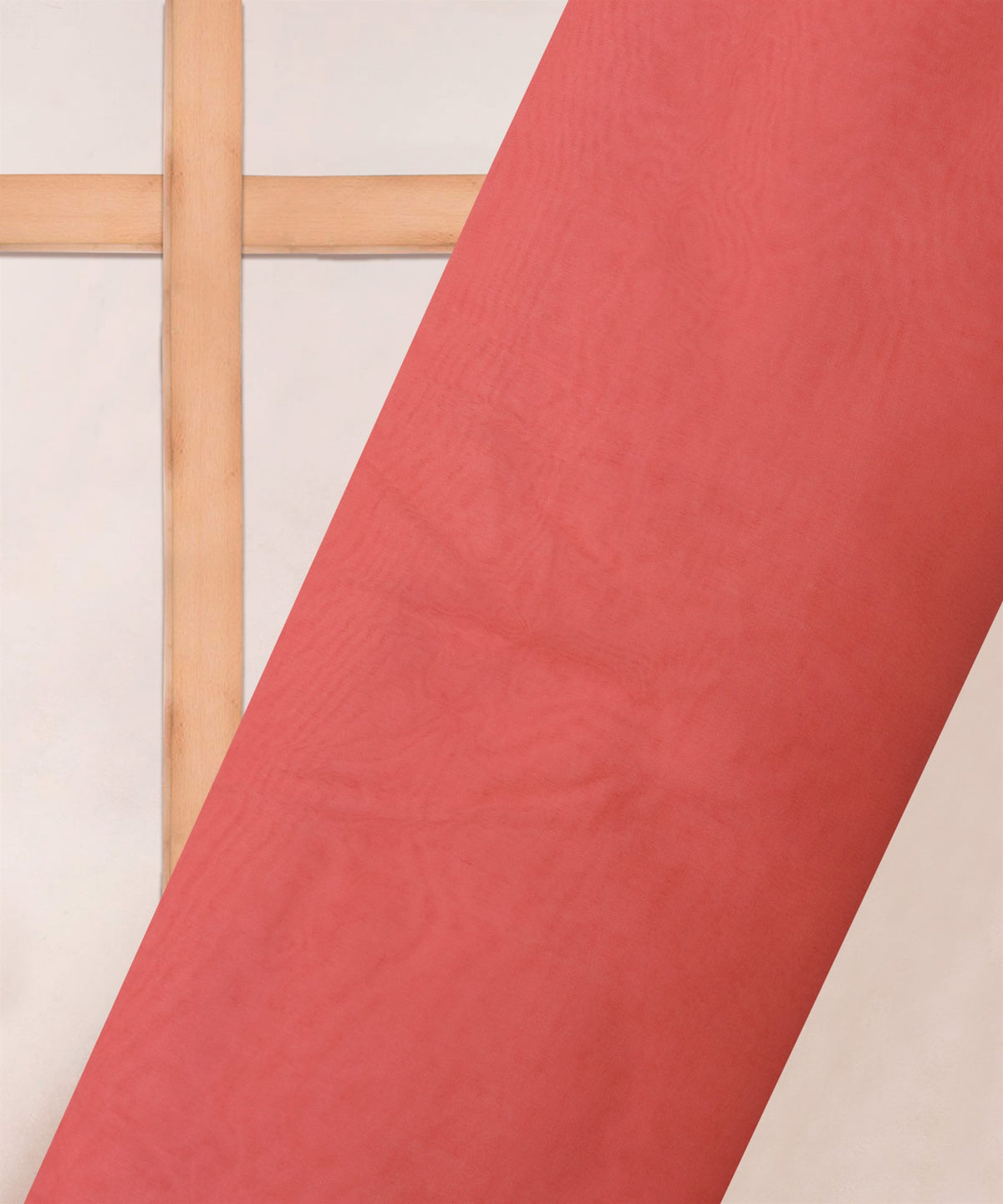 Coral Pink Plain Dyed Organza Fabric
