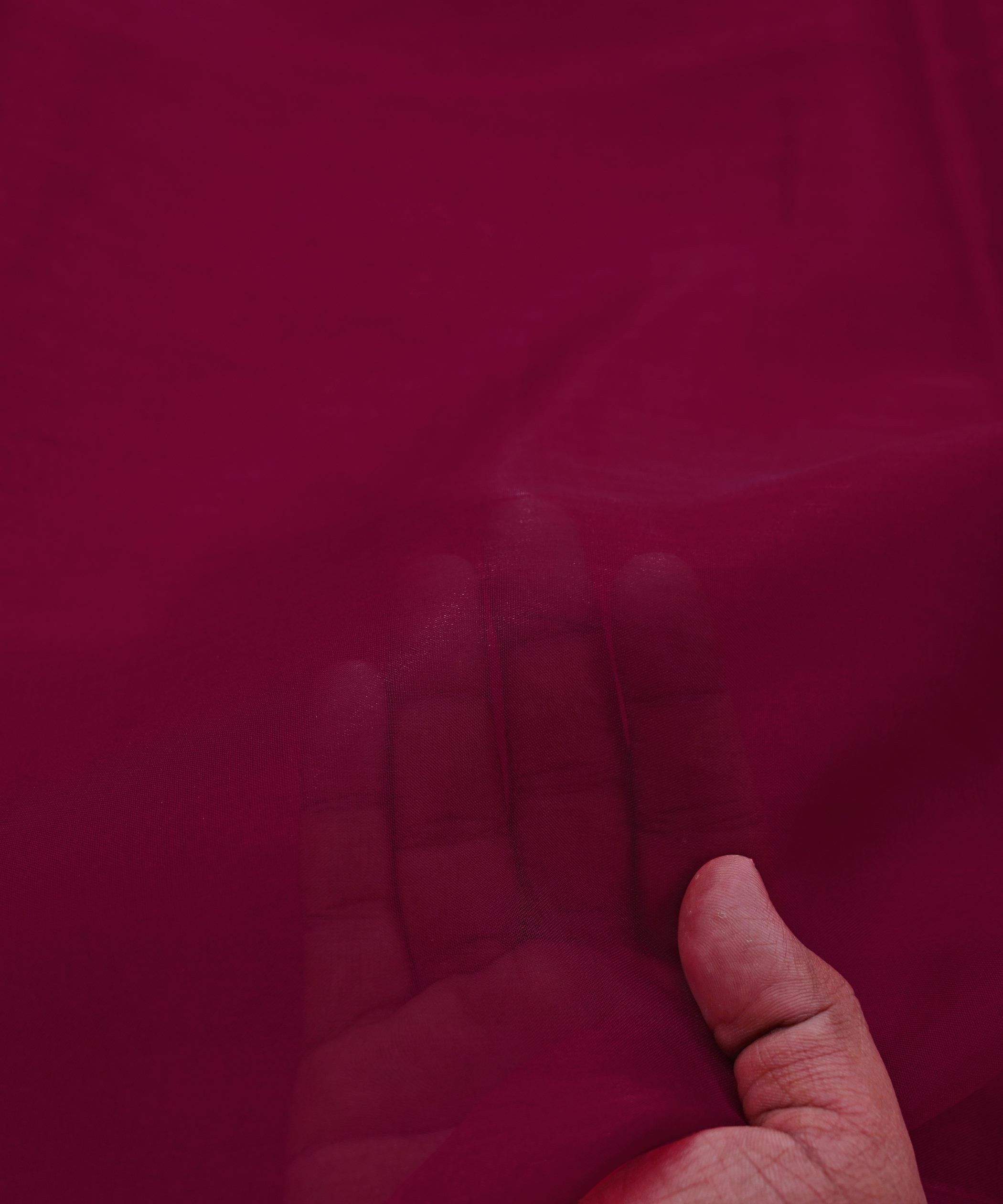 Dark Pink Plain Dyed Organza Fabric