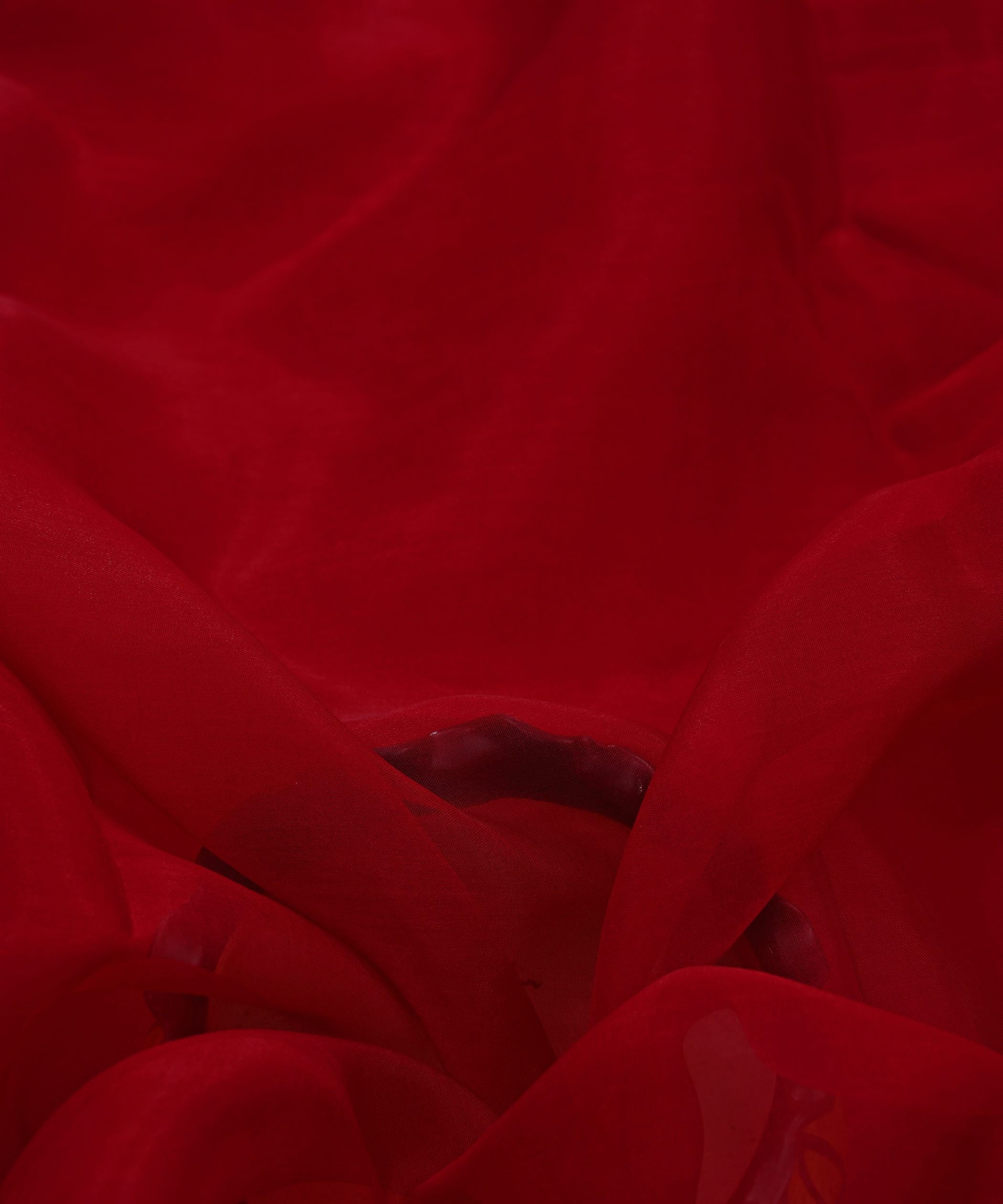 Deep Red Plain Dyed Organza Fabric