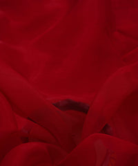 Deep Red Plain Dyed Organza Fabric