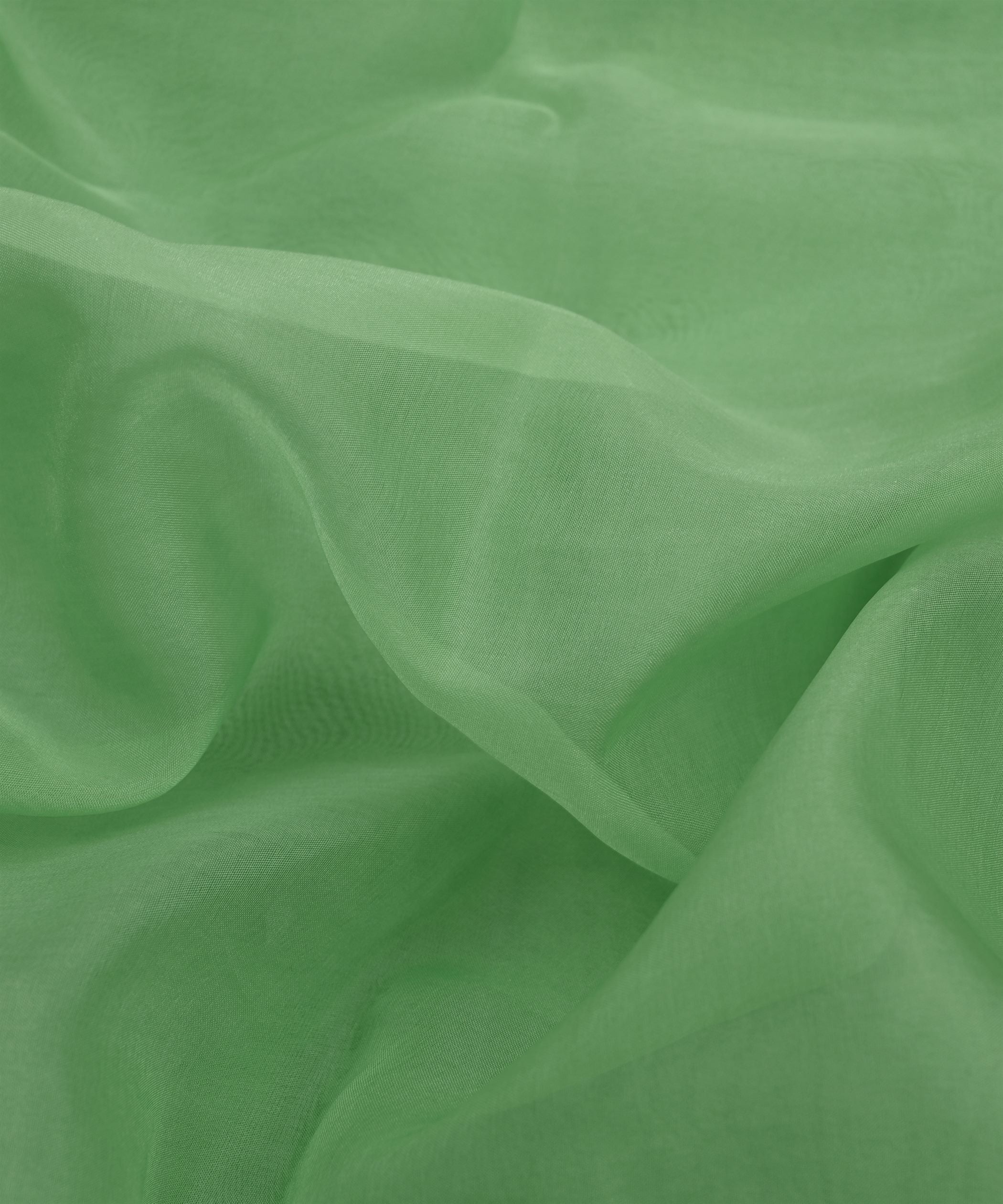 Fern Green Plain Dyed Organza Fabric