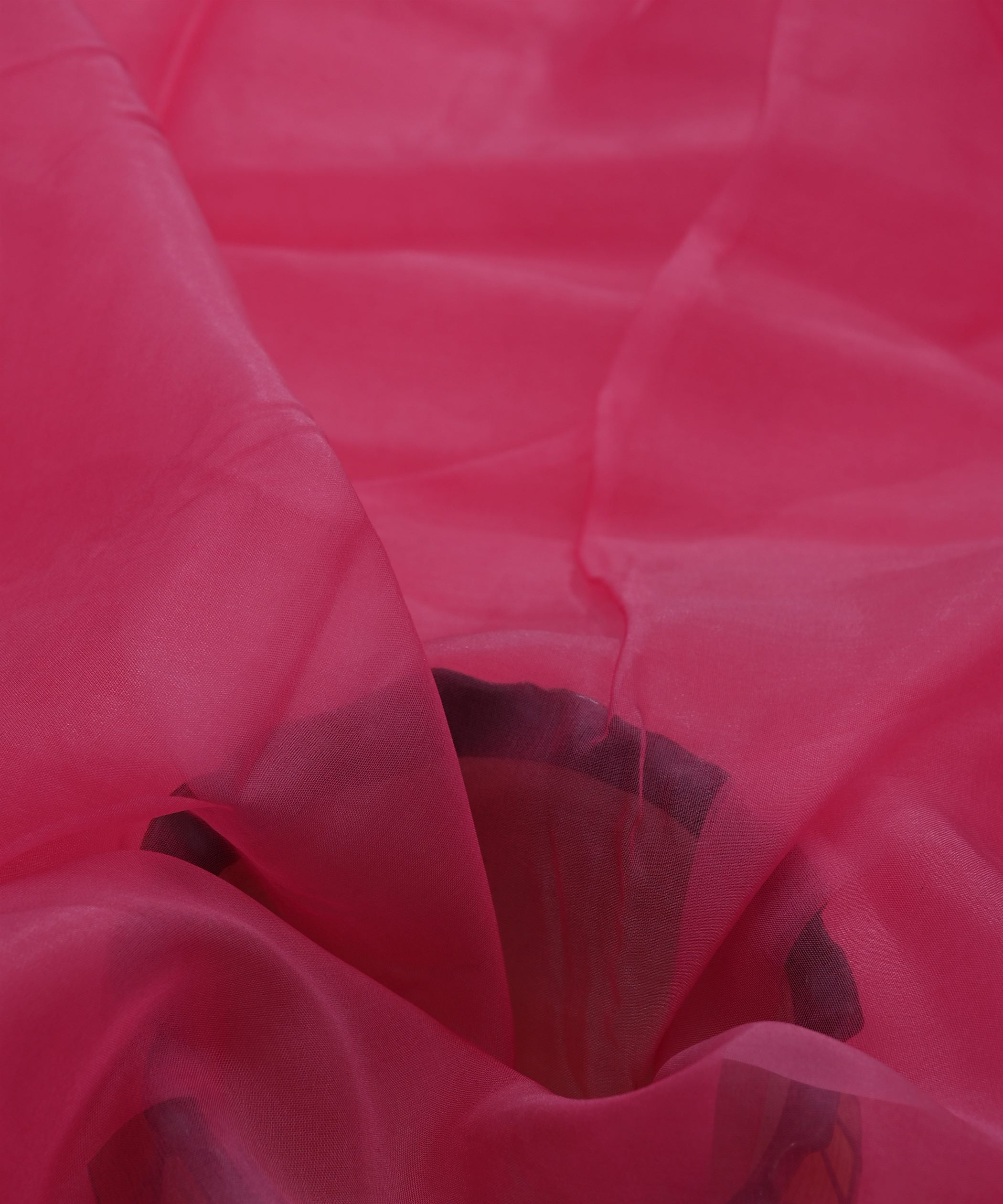 Fuschia Pink Plain Dyed Organza Fabric