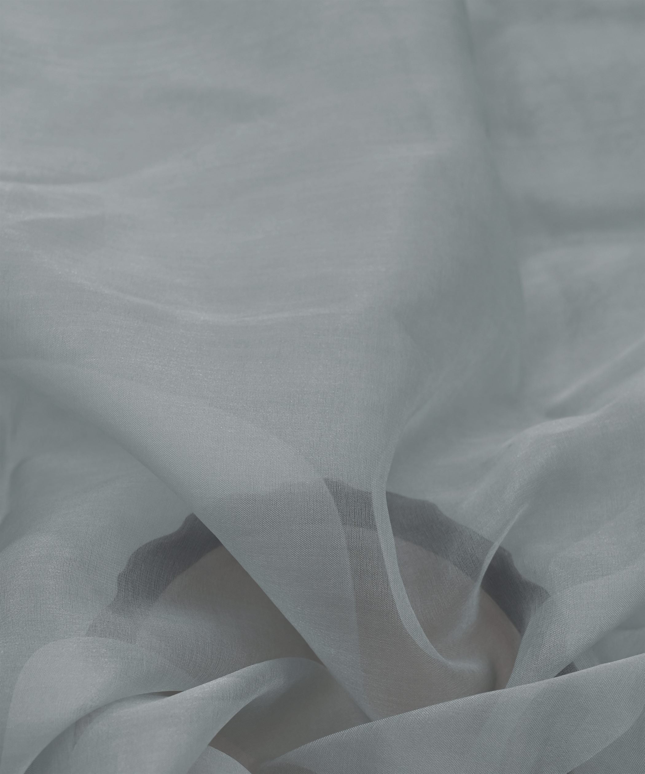 Grey Plain Dyed Organza Fabric