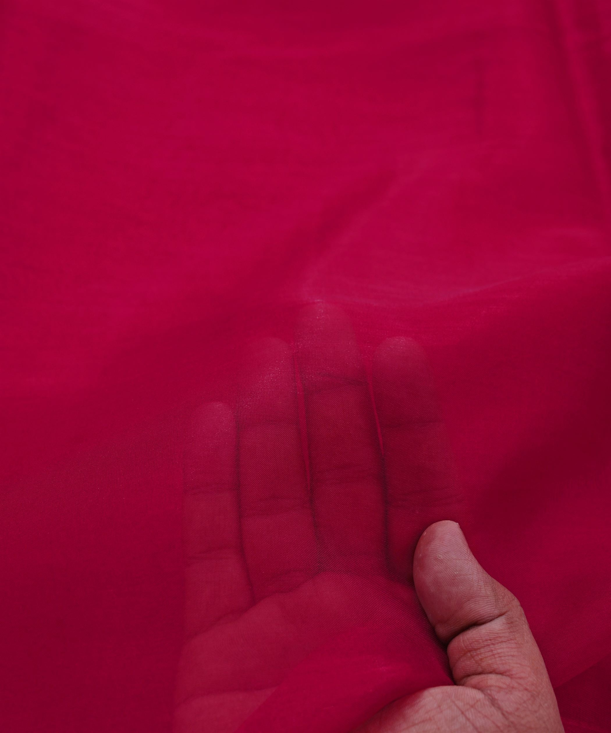 Hot Pink Plain Dyed Organza Fabric