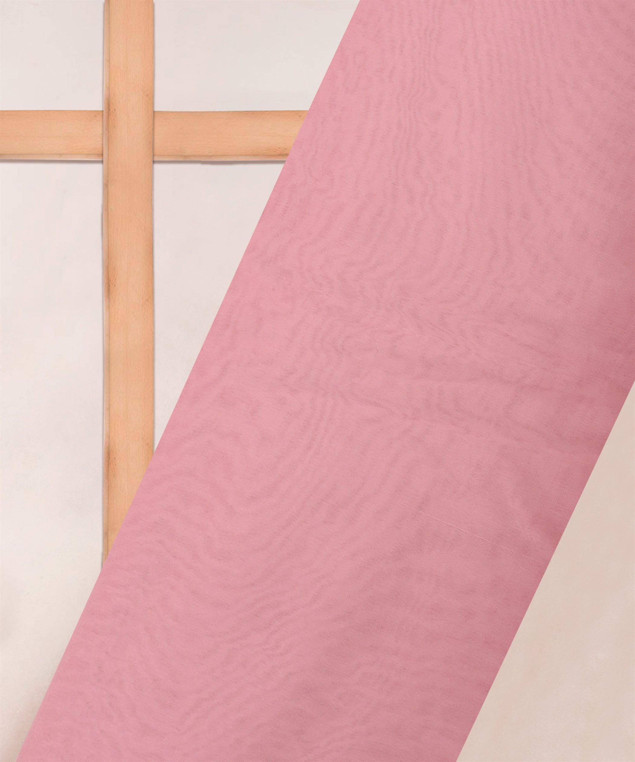 Light Pink Plain Dyed Organza Fabric