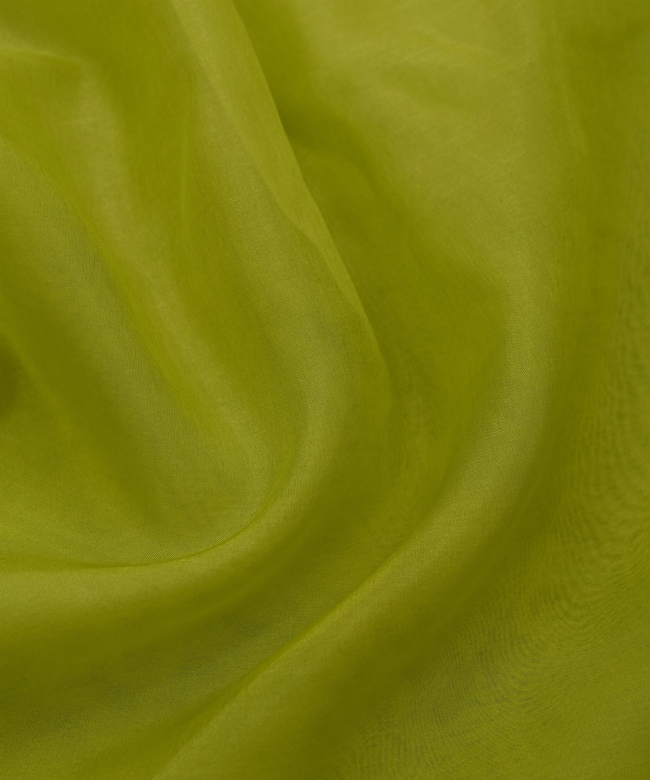 Lime Green Plain Dyed Organza Fabric
