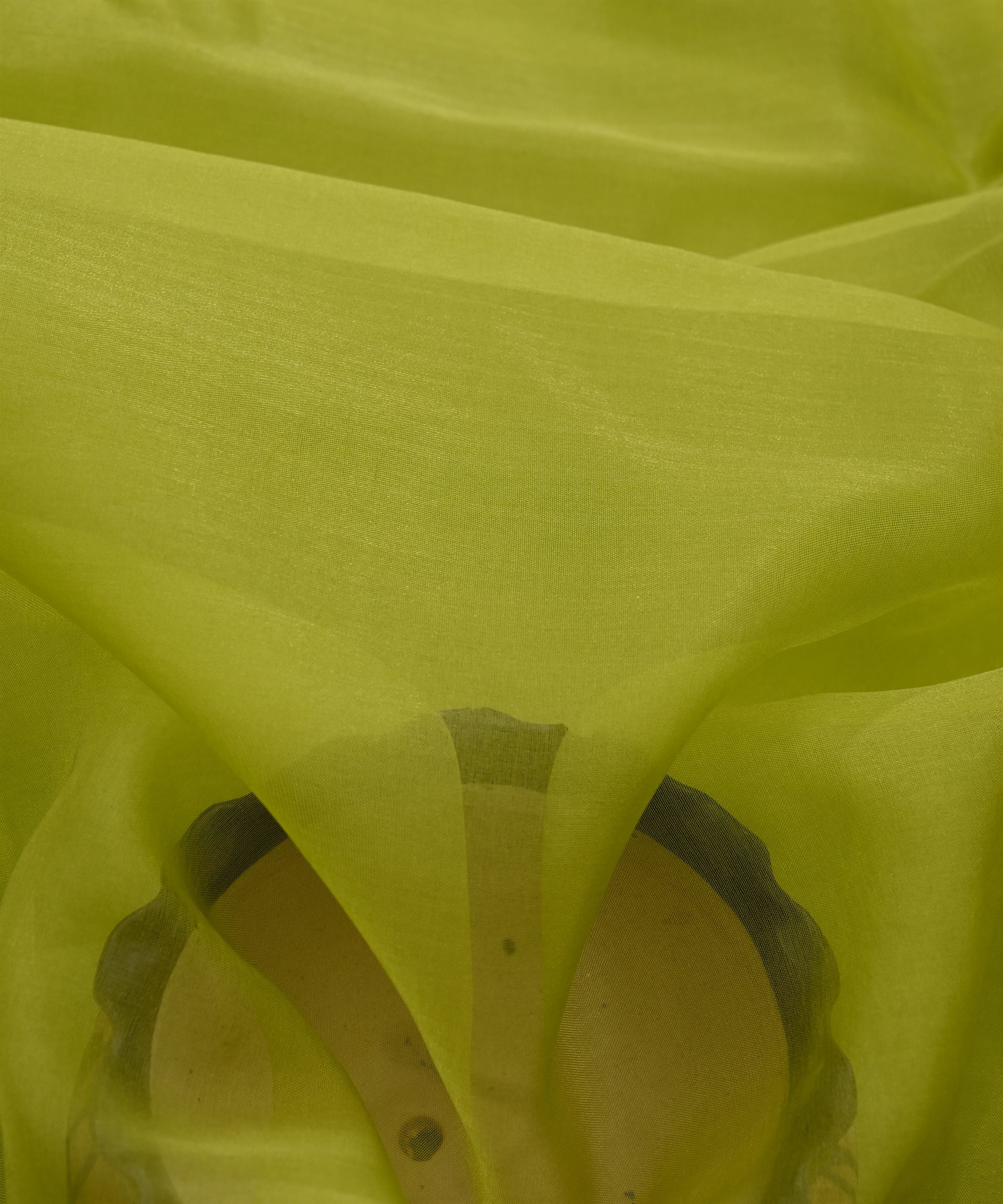 Lime Green Plain Dyed Organza Fabric