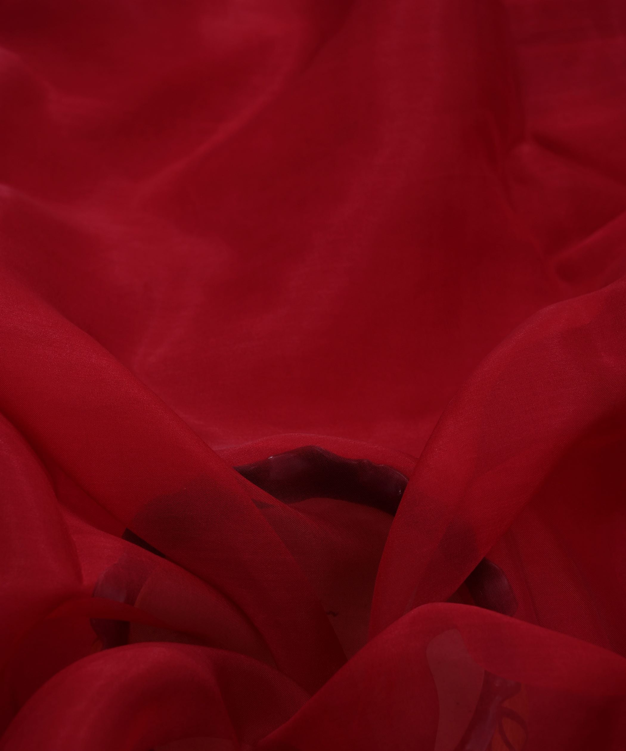 Maroon Plain Dyed Organza Fabric