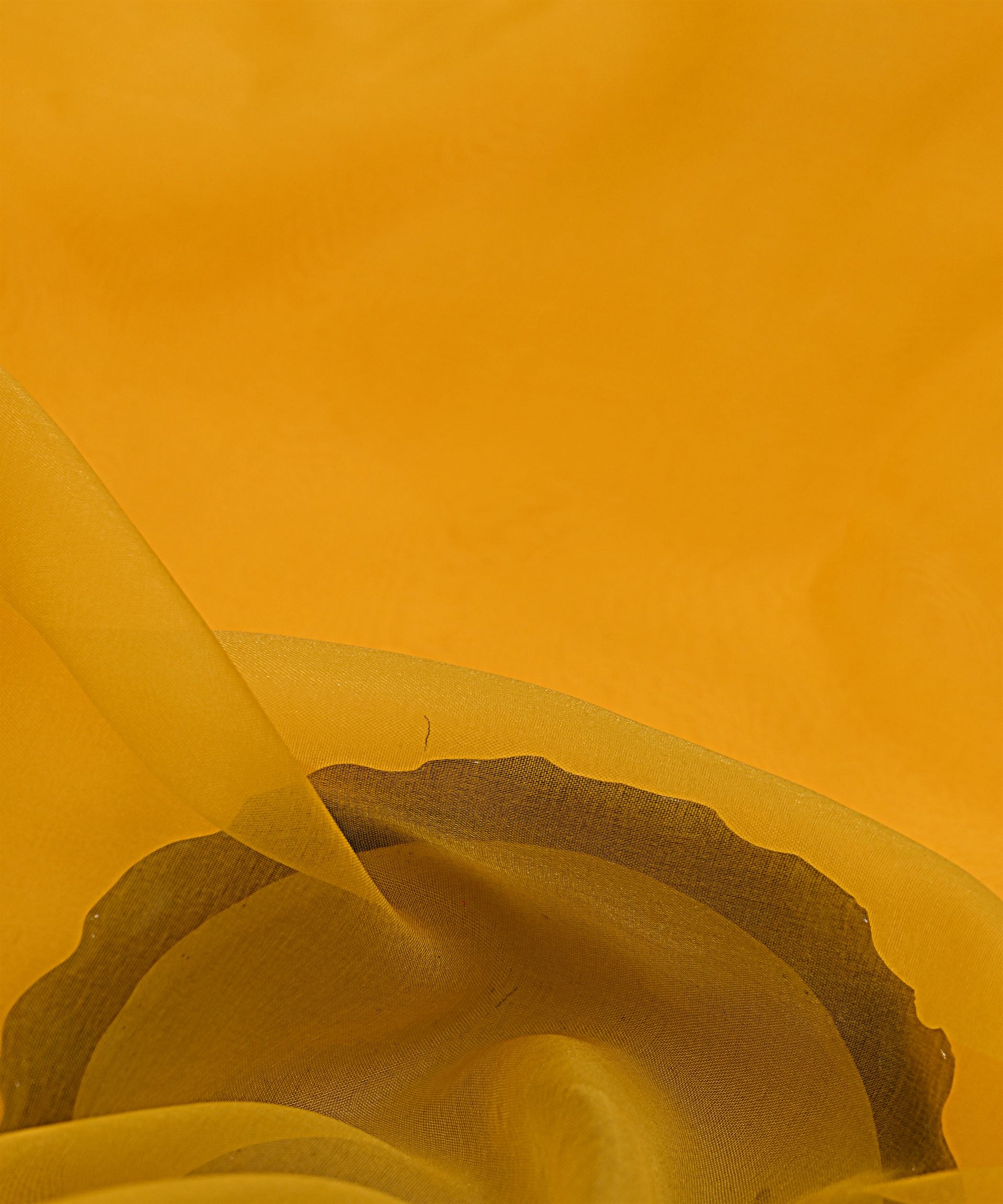 Mustard Yellow Plain Dyed Organza Fabric