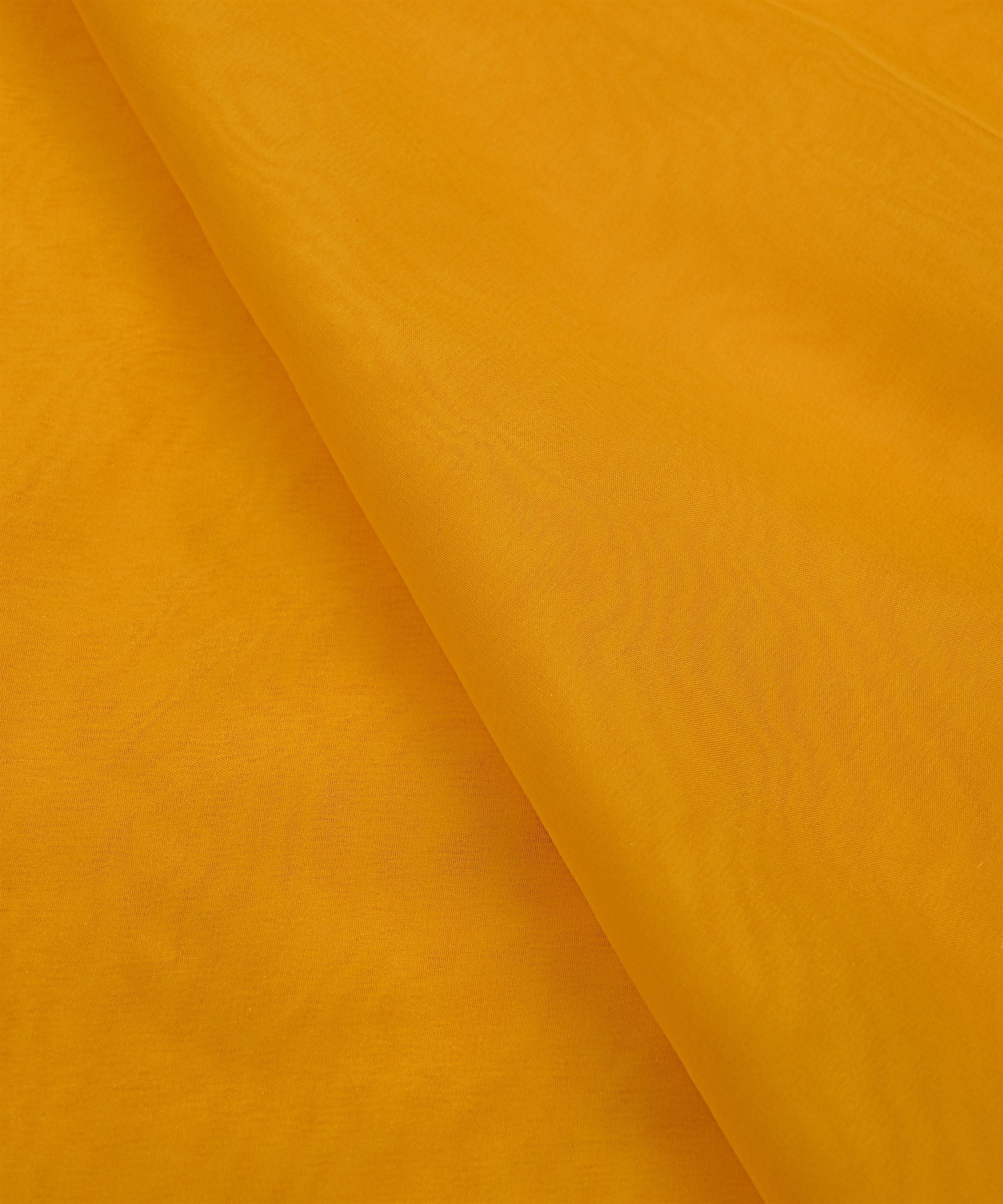 Mustard Yellow Plain Dyed Organza Fabric