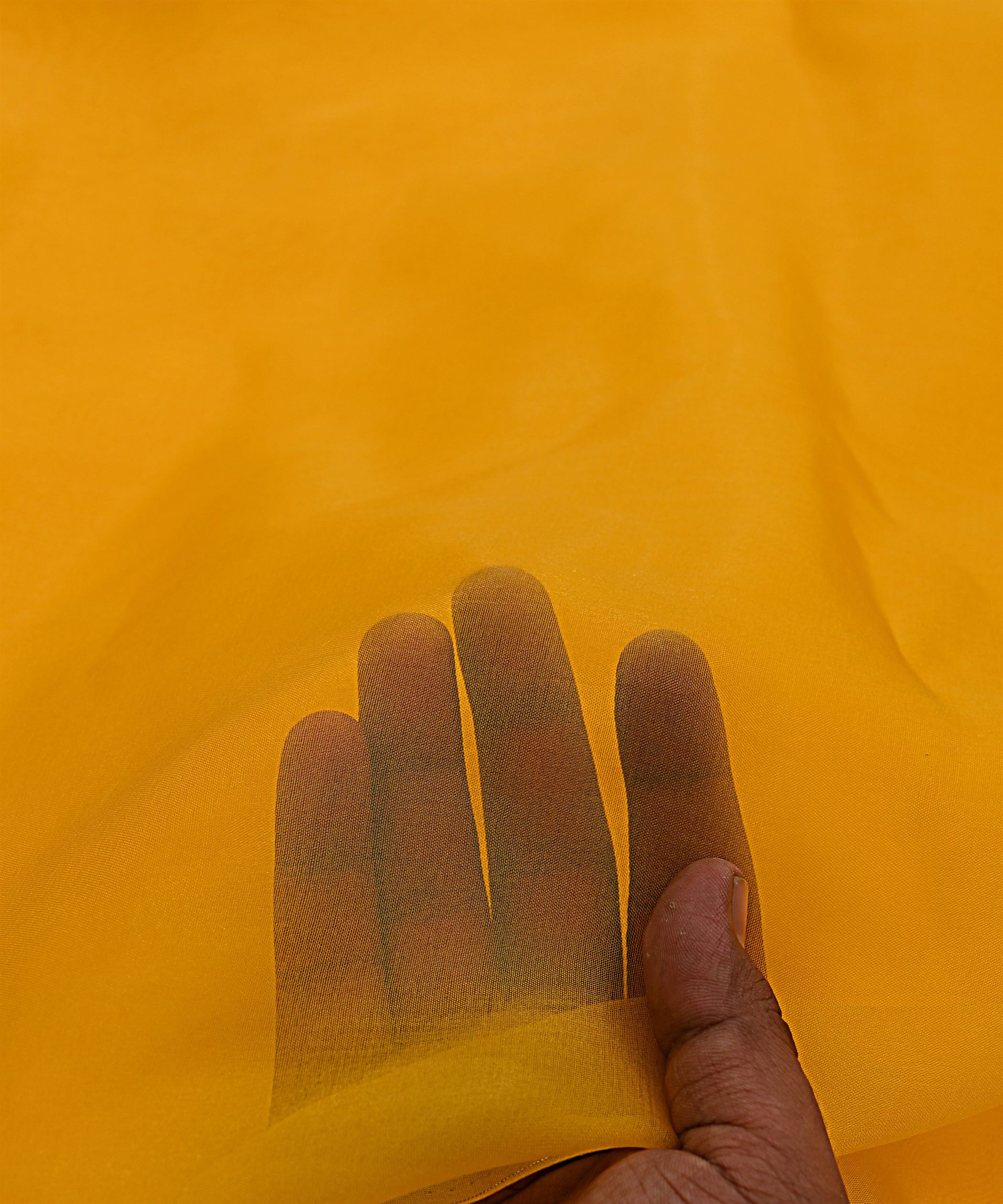 Mustard Yellow Plain Dyed Organza Fabric
