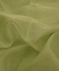 Olive Green Plain Dyed Organza Fabric