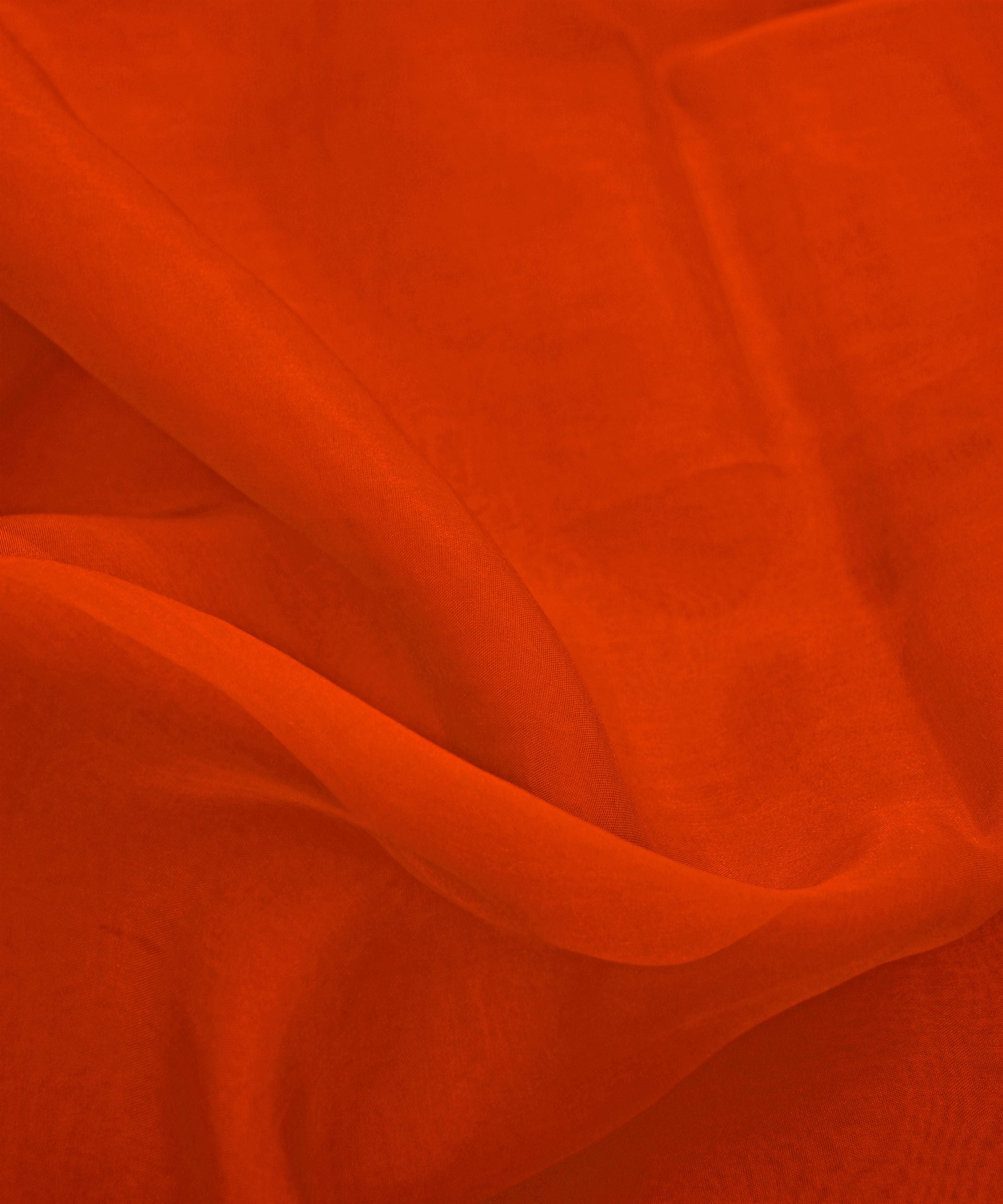 Orange Plain Dyed Organza Fabric