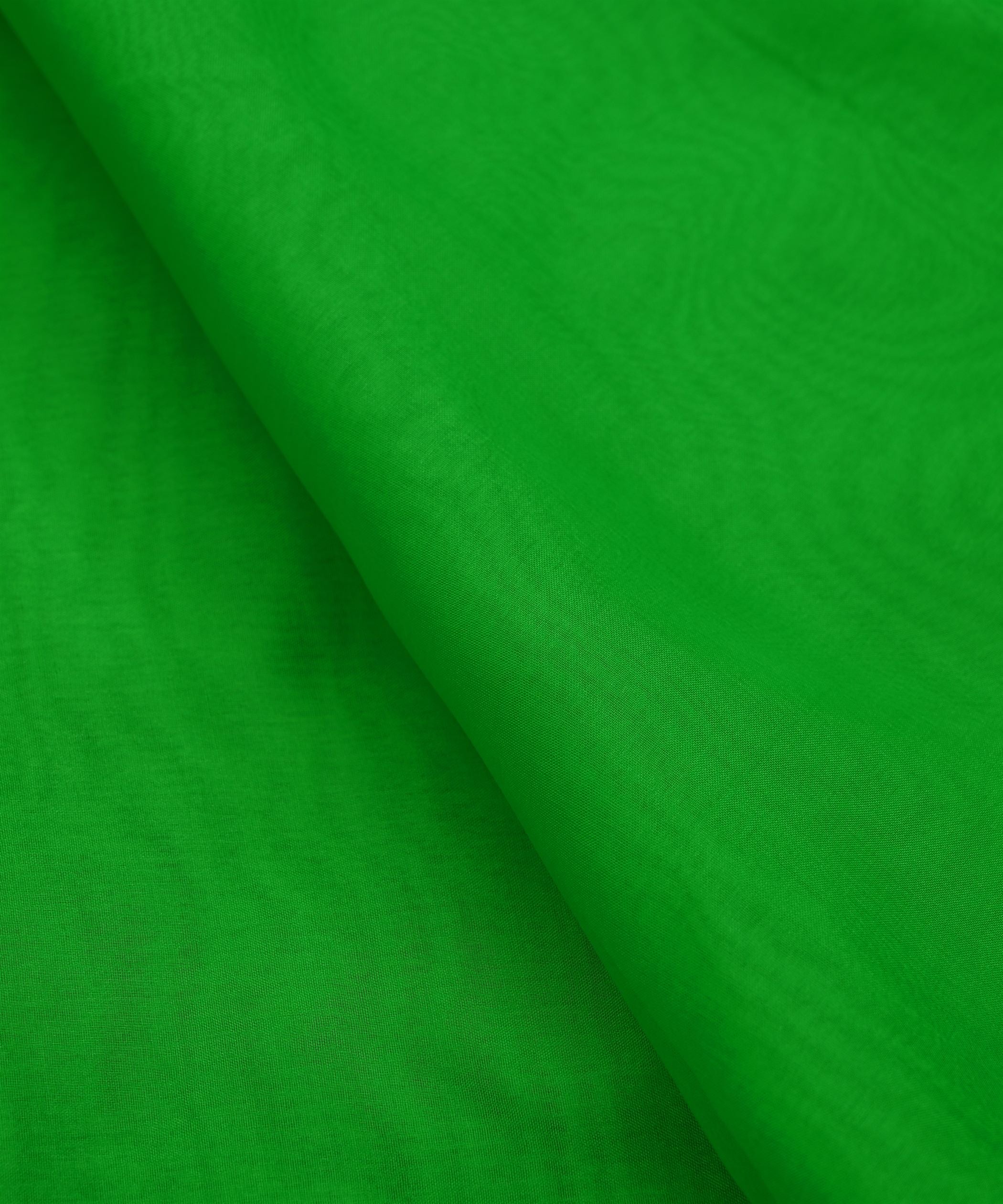 Parrot Green Plain Dyed Organza Fabric