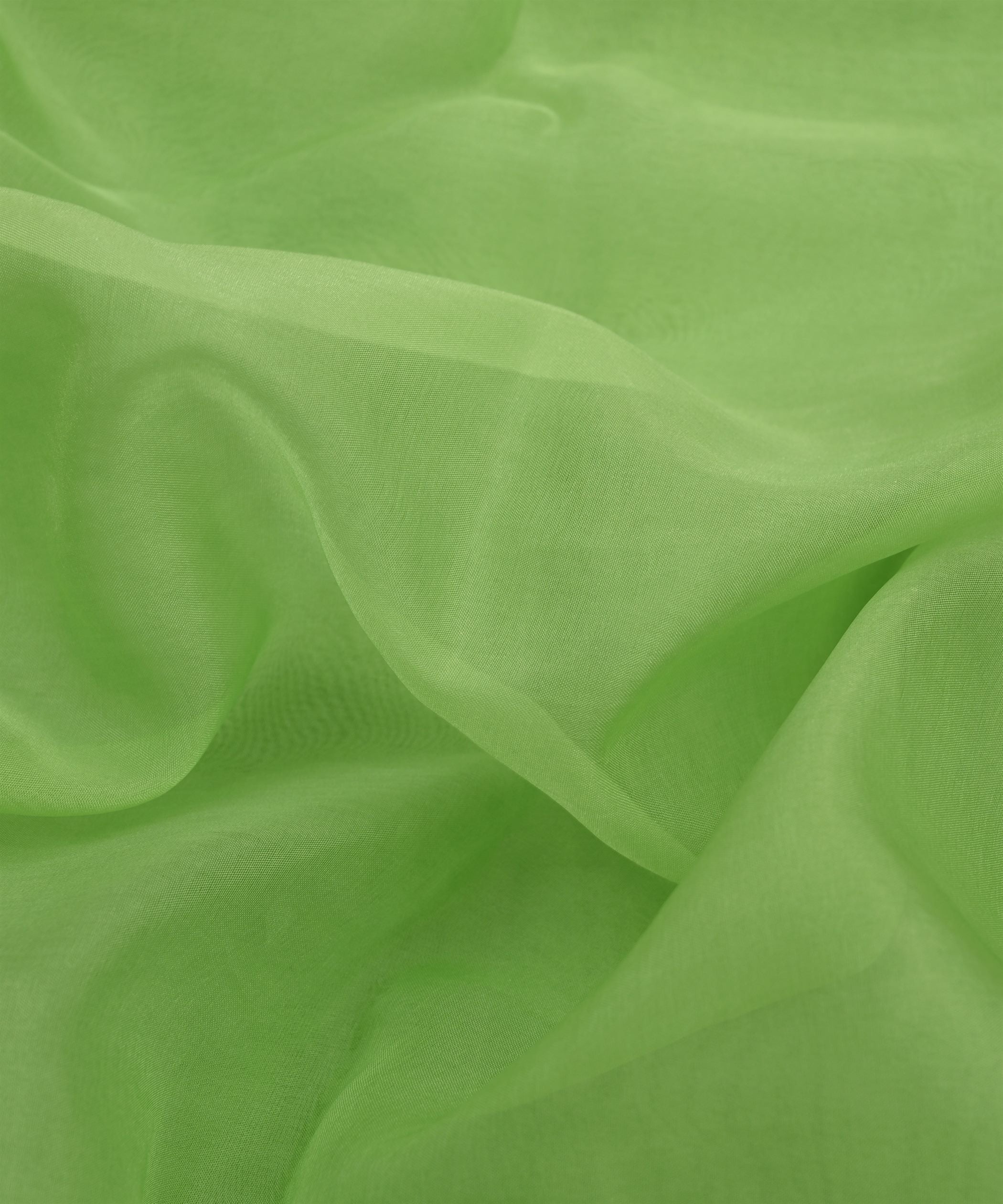 Pastel Olive Green Plain Dyed Organza Fabric