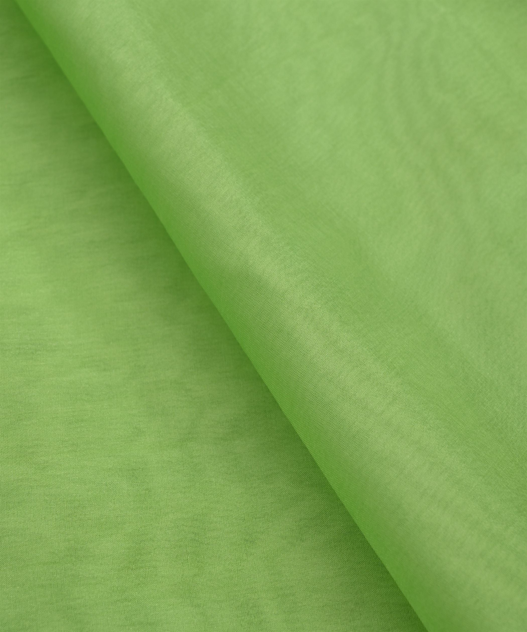 Pastel Olive Green Plain Dyed Organza Fabric