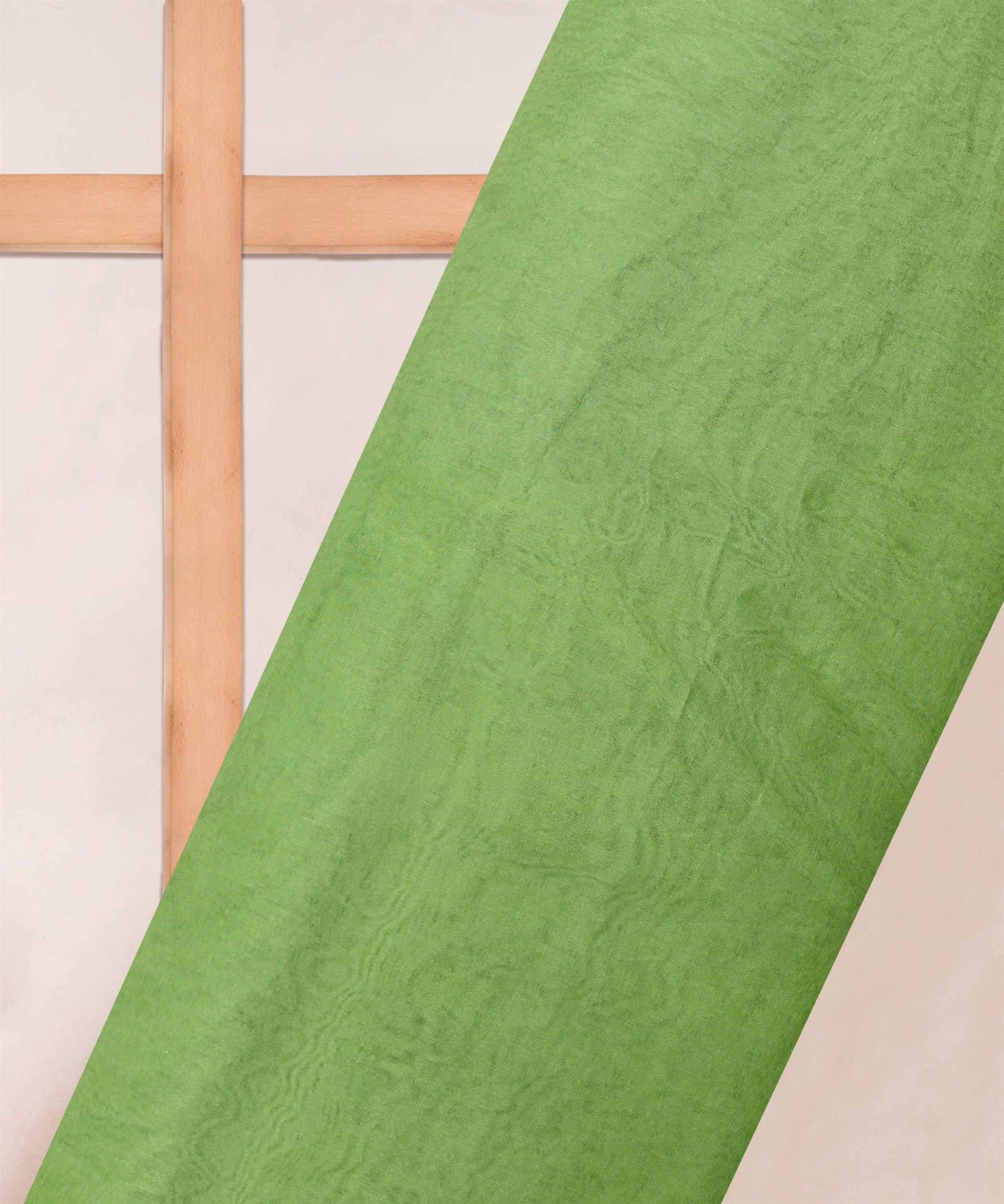 Pastel Olive Green Plain Dyed Organza Fabric