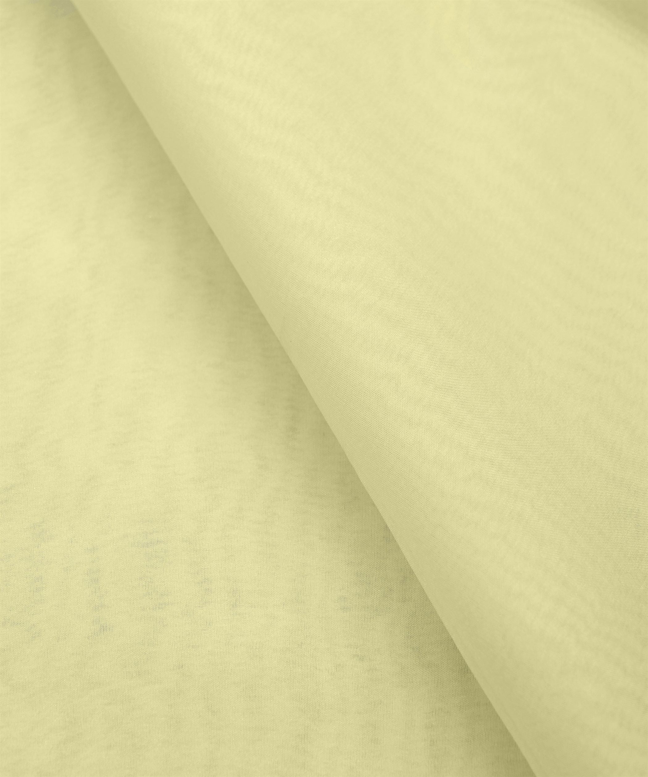 Pastel Yellow Plain Dyed Organza Fabric