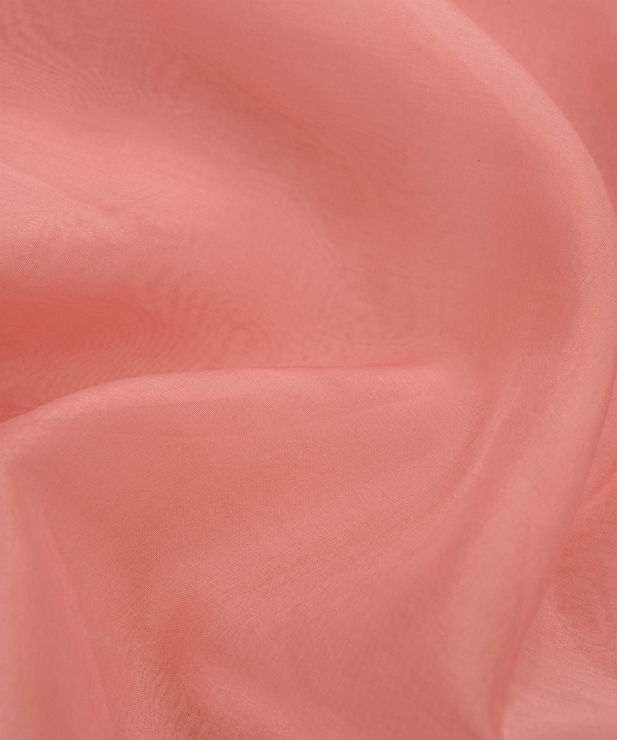 Peach Pink Plain Dyed Organza Fabric