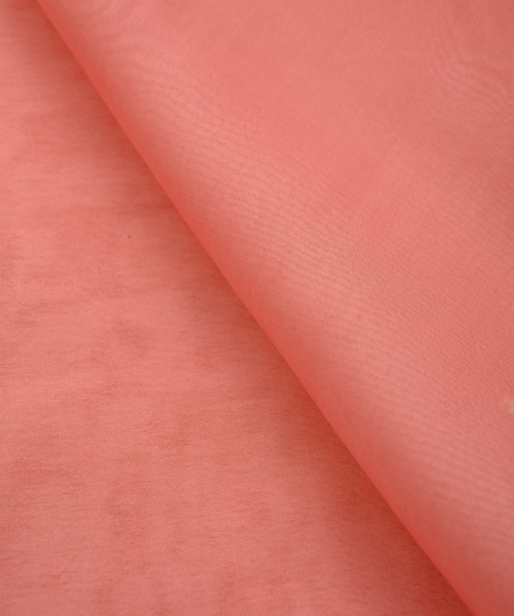 Peach Pink Plain Dyed Organza Fabric