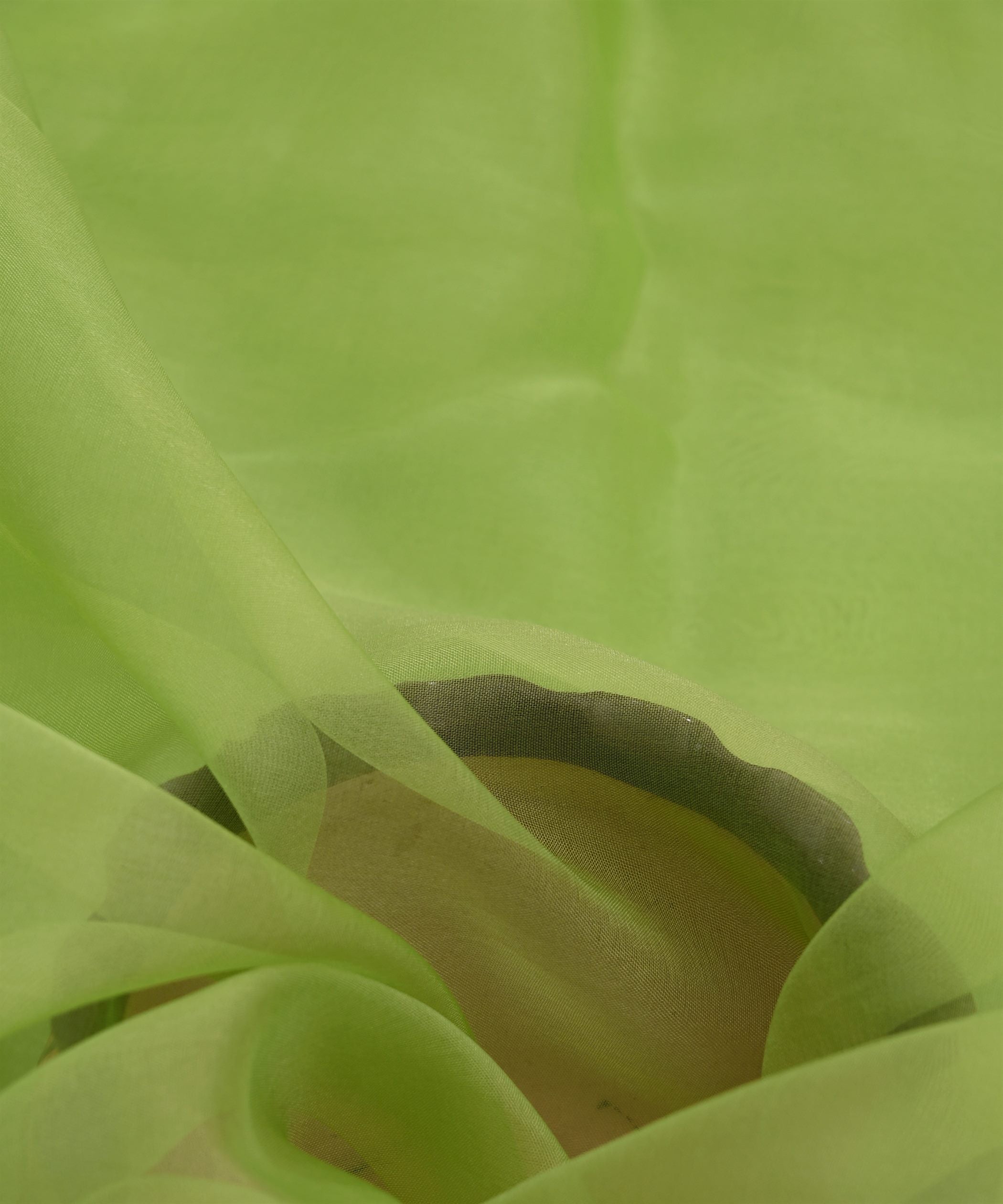 Pista Green Plain Dyed Organza Fabric
