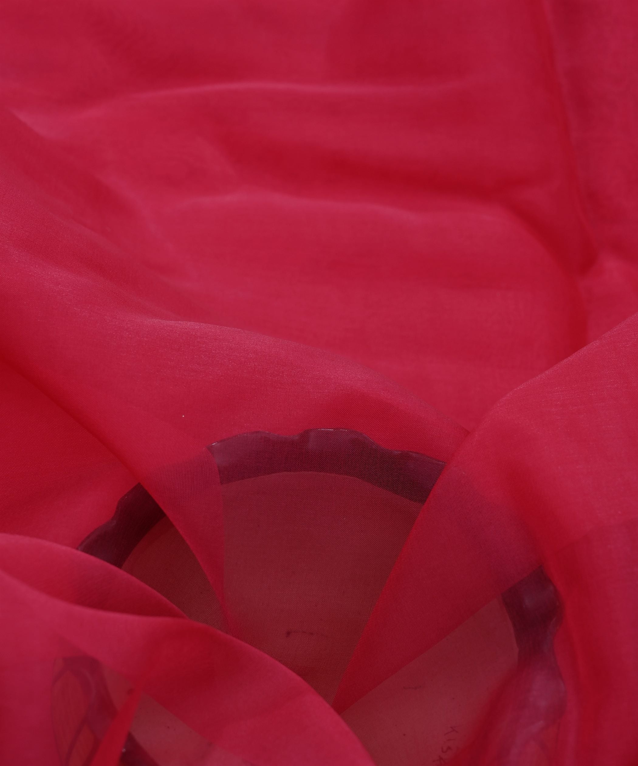 Rani Pink Plain Dyed Organza Fabric