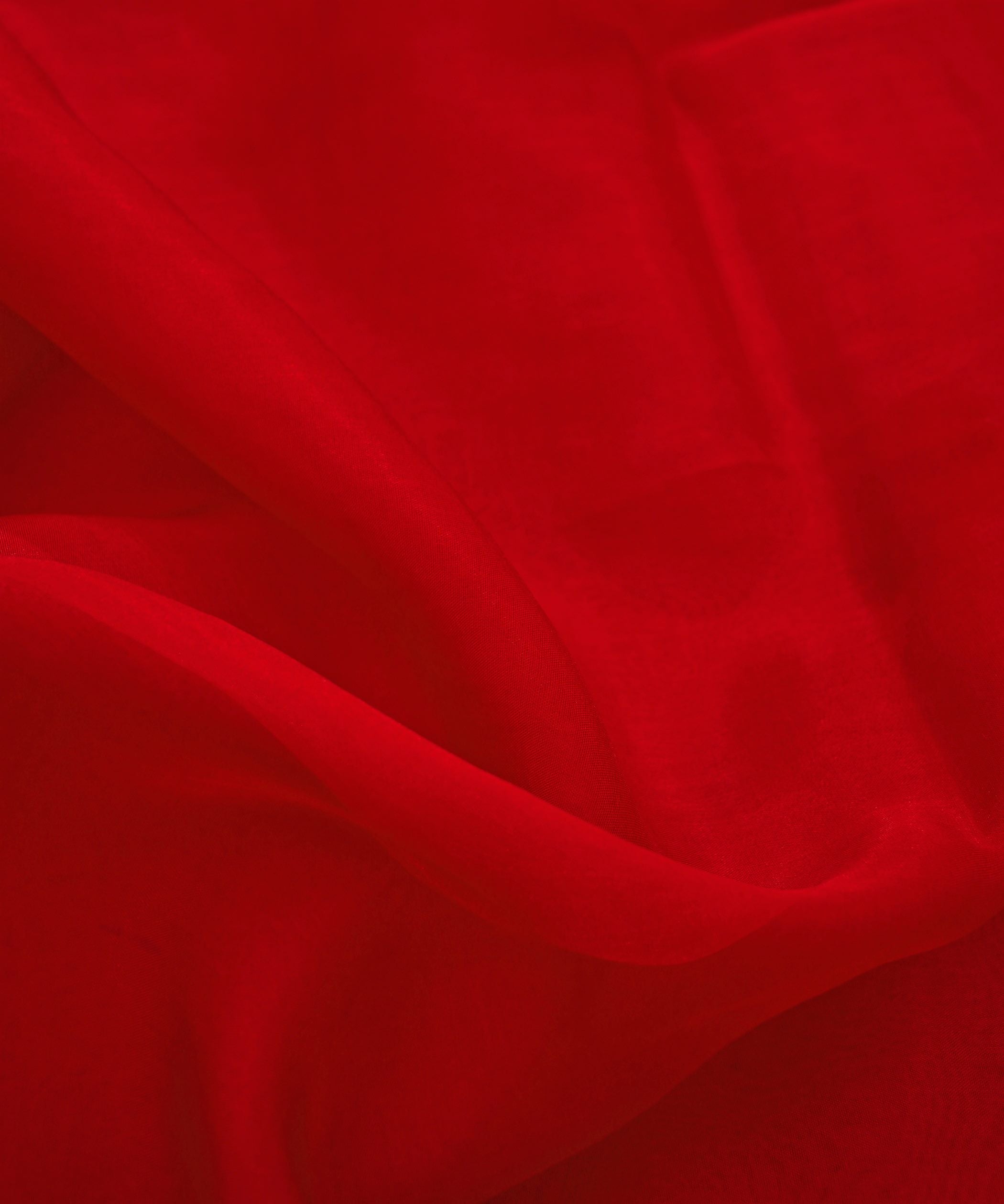 Red Plain Dyed Organza Fabric