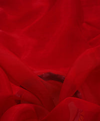 Red Plain Dyed Organza Fabric