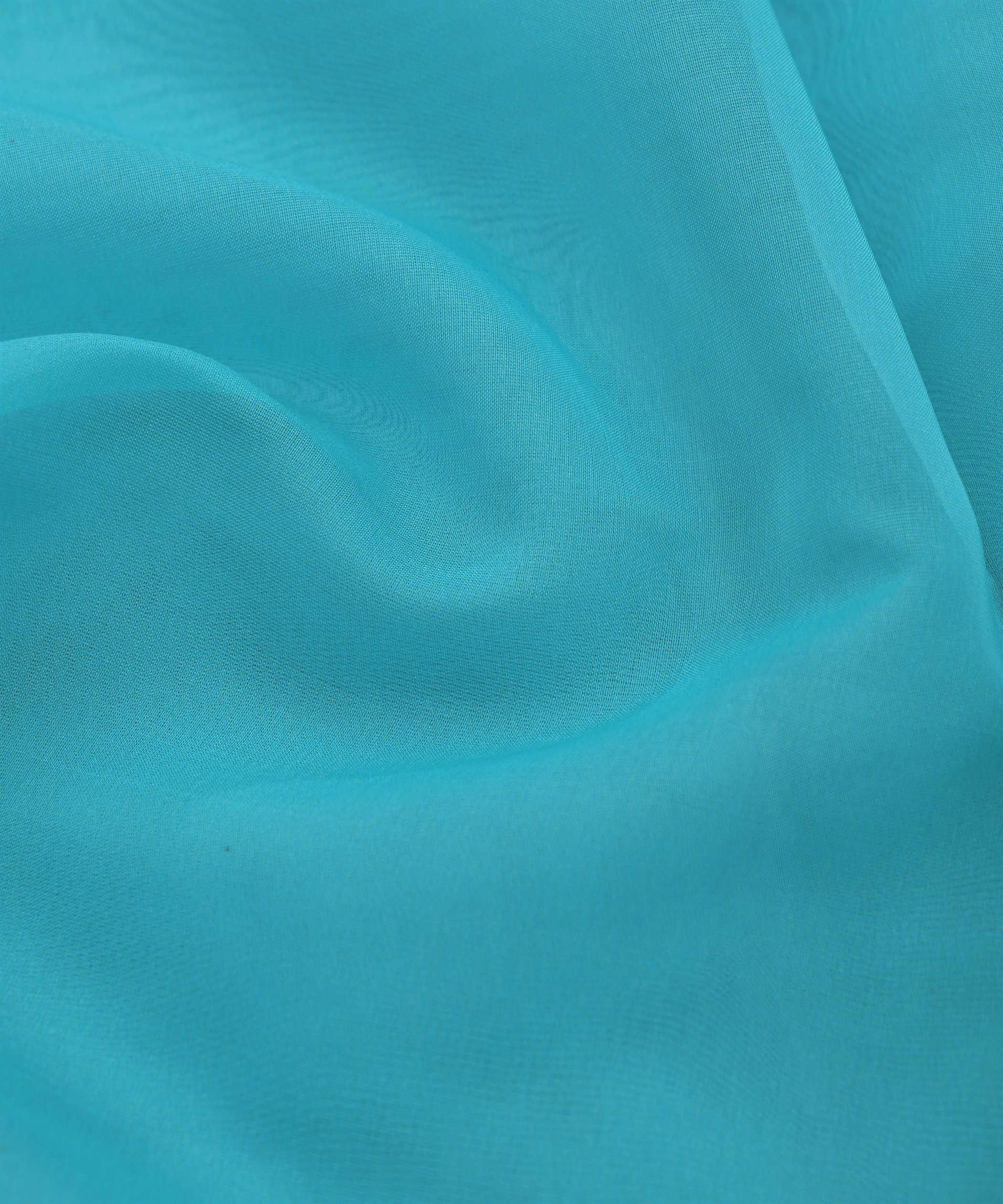 Sky Blue Plain Dyed Organza Fabric