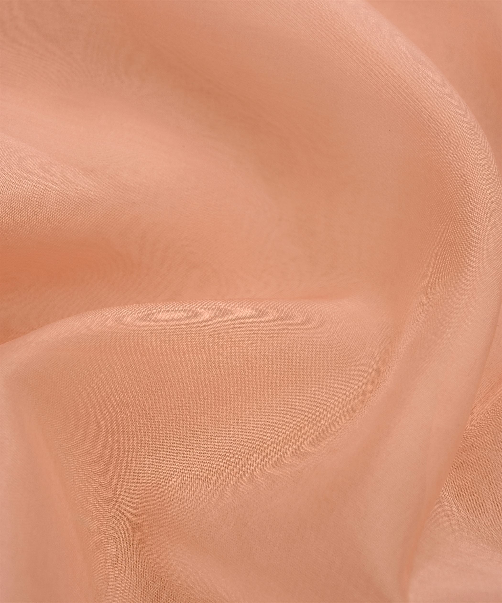 Soft Peach Plain Dyed Organza Fabric